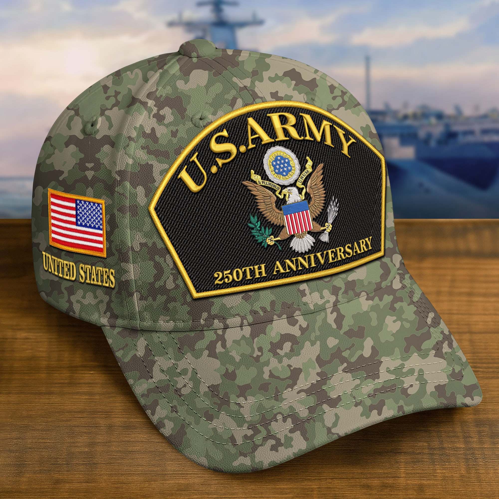 Premium 250th Anniversary Of The Army Embroidered Hats VPVC309003, Custom Name & Rank, Gifts For Army Veteran, Gifts On Father's Day, Veterans Day.