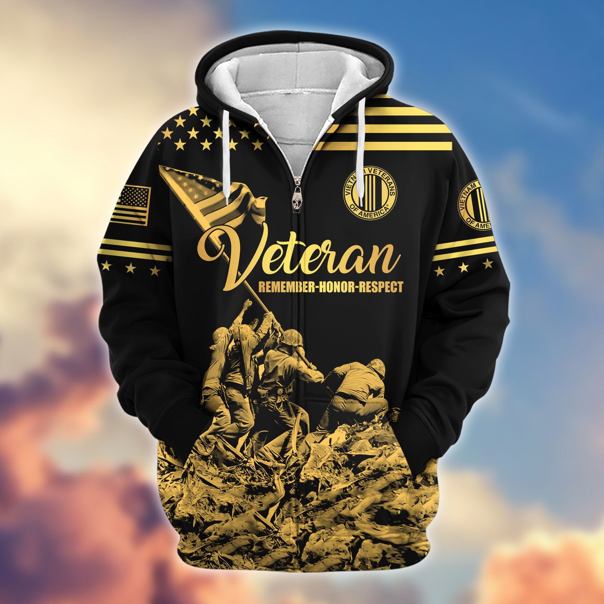 Premium Vietnam Veteran Zip Hoodie VPVC608106, Gifts For Vietnam Veteran, Gifts On Father's Day, Veterans Day.
