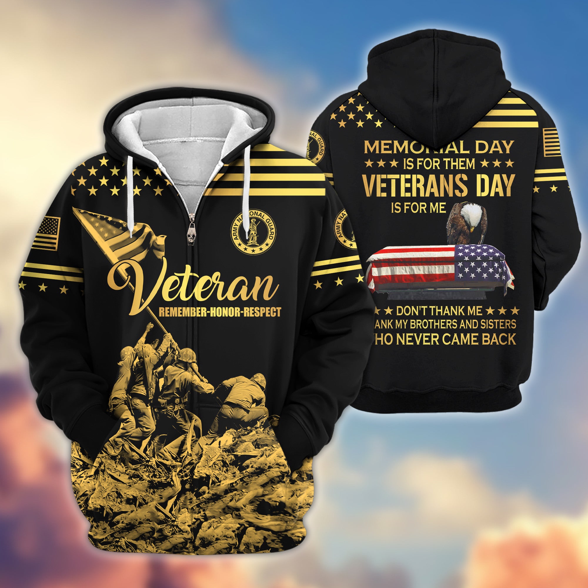 Premium US Army National Guard Zip Hoodie VPVC608108, Gifts For Army National Guard Veteran, Gifts On Father's Day, Veterans Day.
