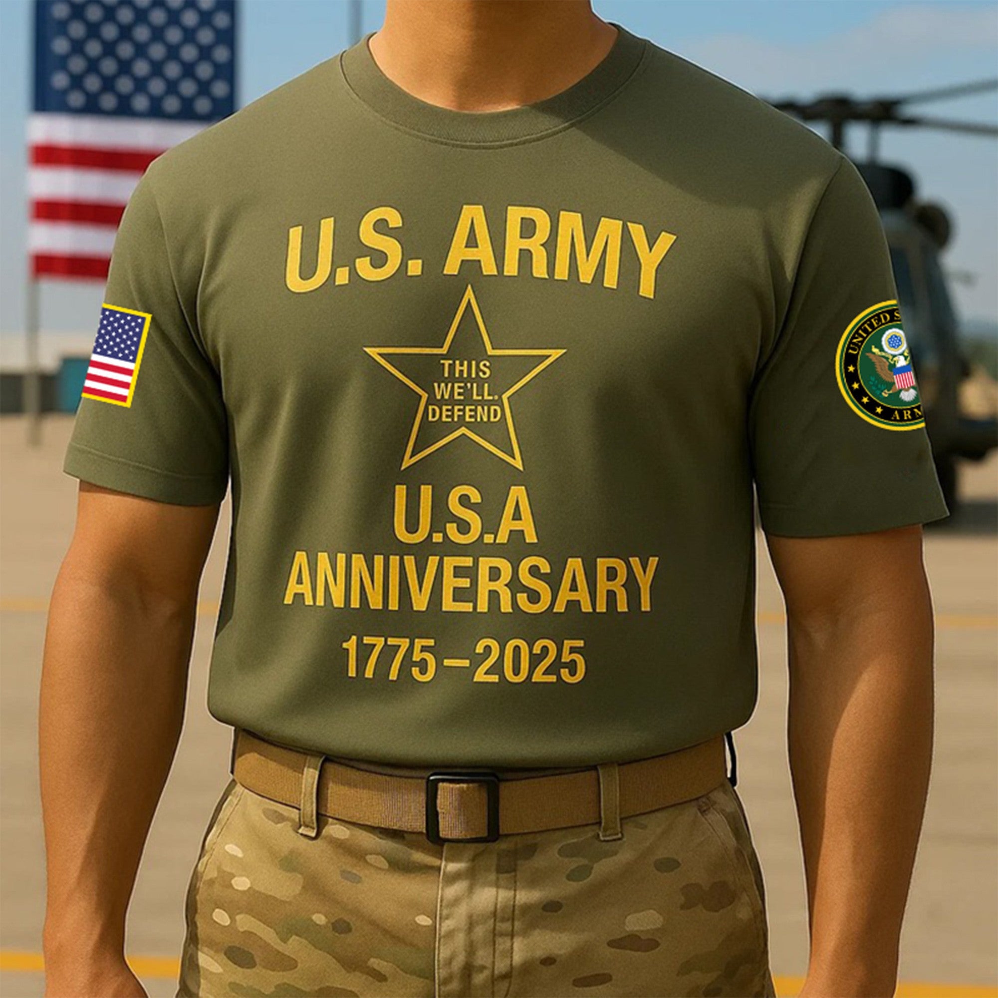 Premium 250th Anniversary Of The Army T-Shirt VPVC930174, Gifts For Army Veteran, Gifts On Father's Day, Veterans Day.