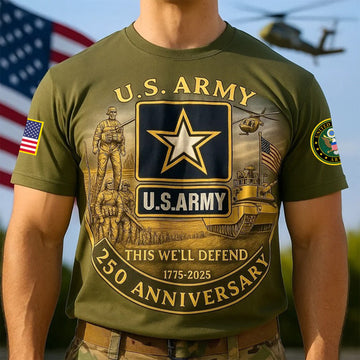 Premium 250th Anniversary Of The Army T-Shirt VPVC930176, Gifts For Army Veteran, Gifts On Father's Day, Veterans Day.