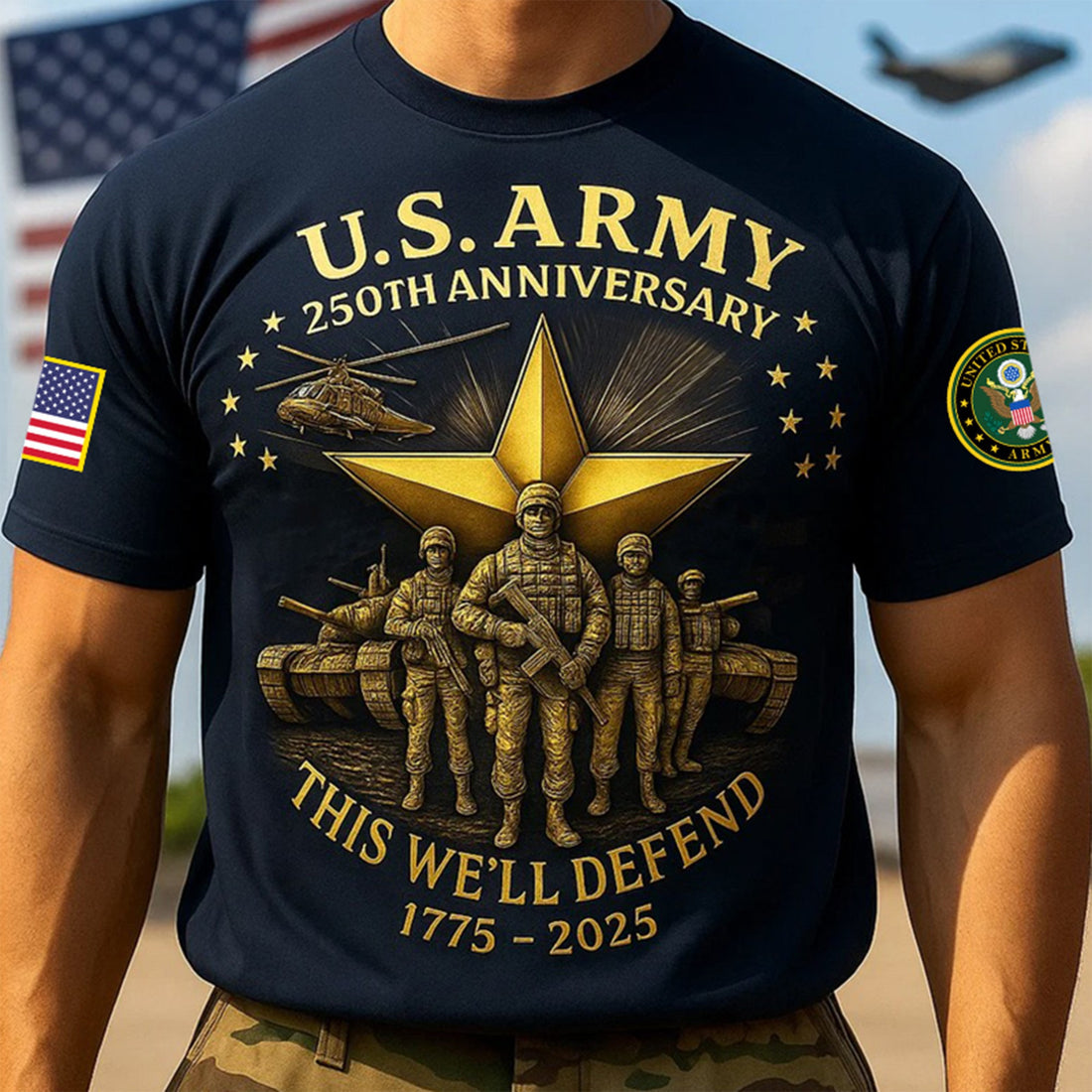 Premium 250th Anniversary Of The Army T-Shirt VPVC930180, Gifts For Army Veteran, Gifts On Father's Day, Veterans Day.