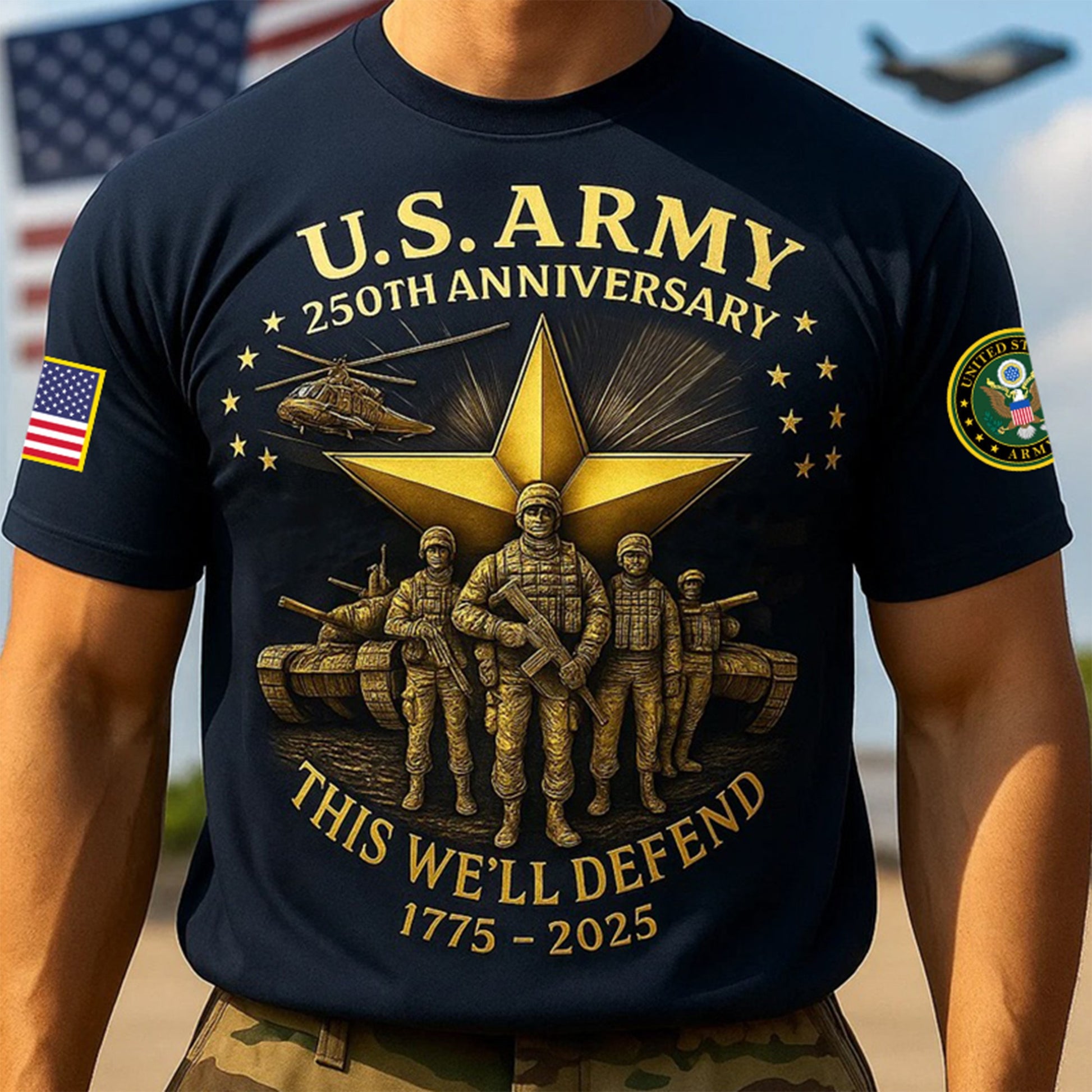 Premium 250th Anniversary Of The Army T-Shirt VPVC930180, Gifts For Army Veteran, Gifts On Father's Day, Veterans Day.