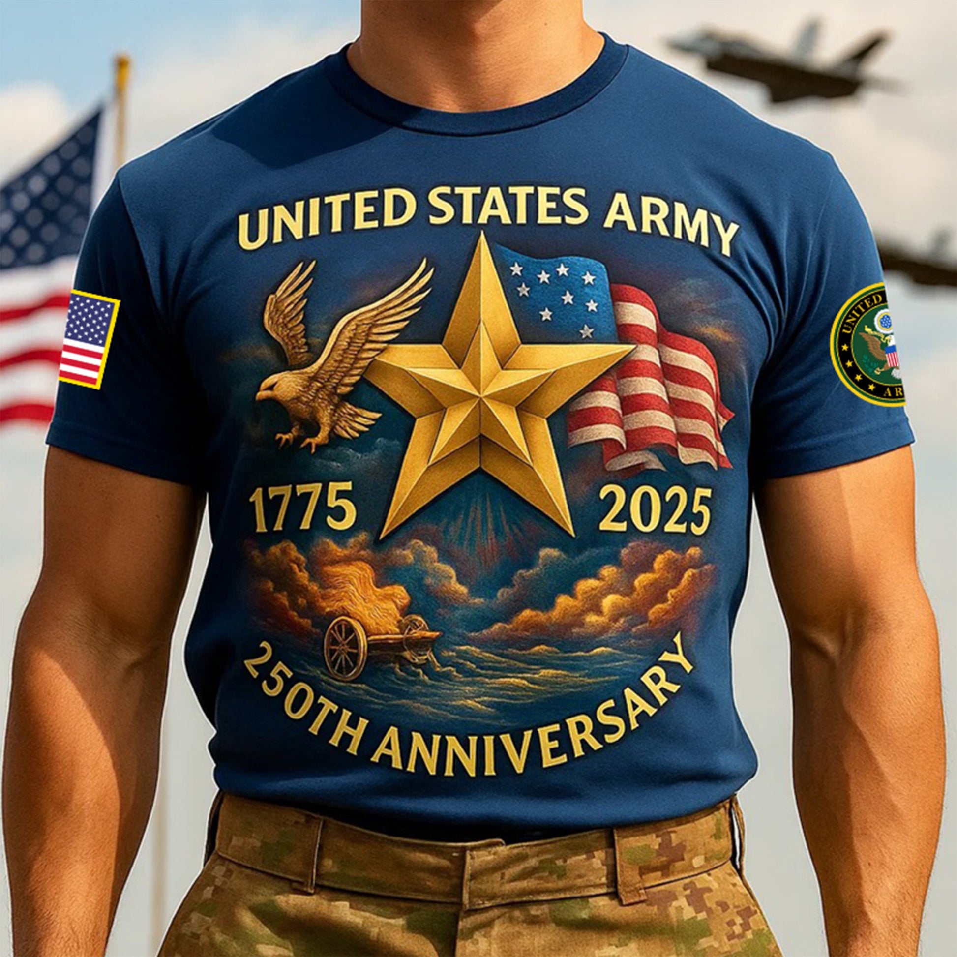 Premium 250th Anniversary Of The Army T-Shirt VPVC930187, Gifts For Army Veteran, Gifts On Father's Day, Veterans Day.