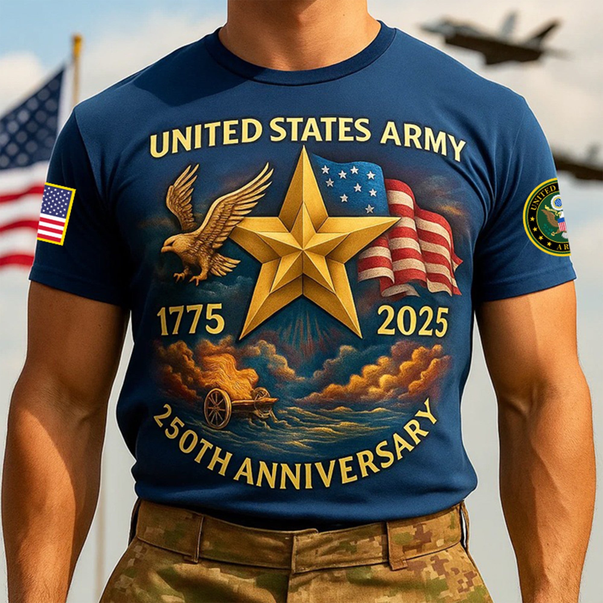 Premium 250th Anniversary Of The Army T-Shirt VPVC930187, Gifts For Army Veteran, Gifts On Father's Day, Veterans Day.