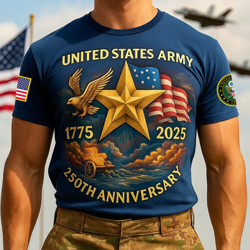 Premium 250th Anniversary Of The Army T-Shirt VPVC930187, Gifts For Army Veteran, Gifts On Father's Day, Veterans Day.