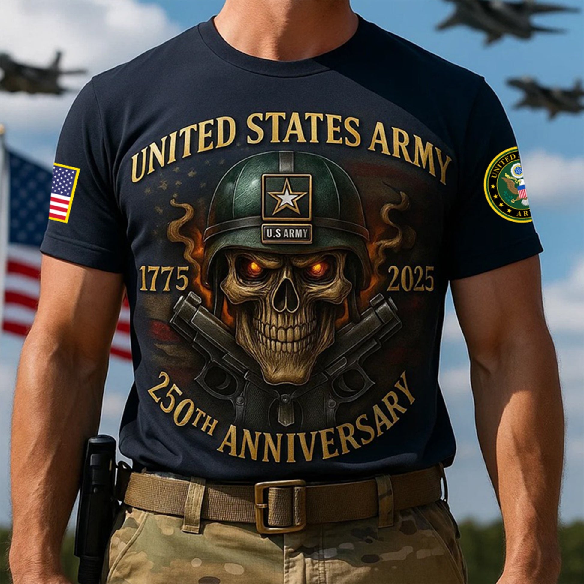 Premium 250th Anniversary Of The Army T-Shirt VPVC930194, Gifts For Army Veteran, Gifts On Father's Day, Veterans Day.