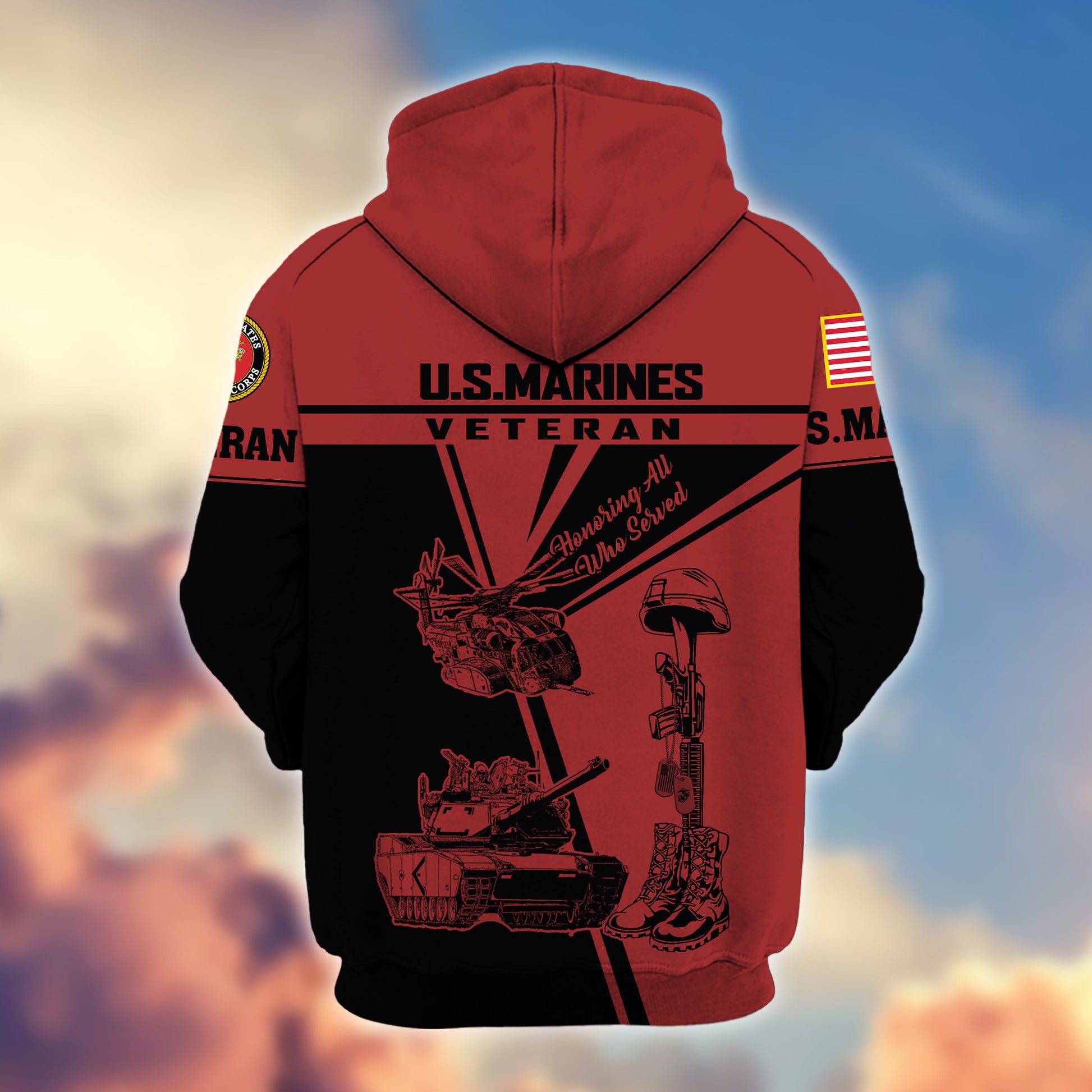 Premium USMC Zip Hoodie VPVC608203, Gifts For Marine Veteran, Gifts On Father's Day, Veterans Day.