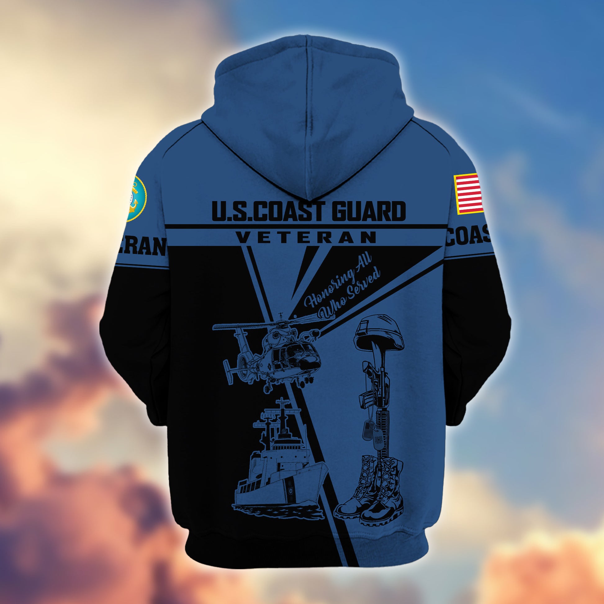 Premium USCG Zip Hoodie VPVC608205, Gifts For Coast Guard Veteran, Gifts On Father's Day, Veterans Day.