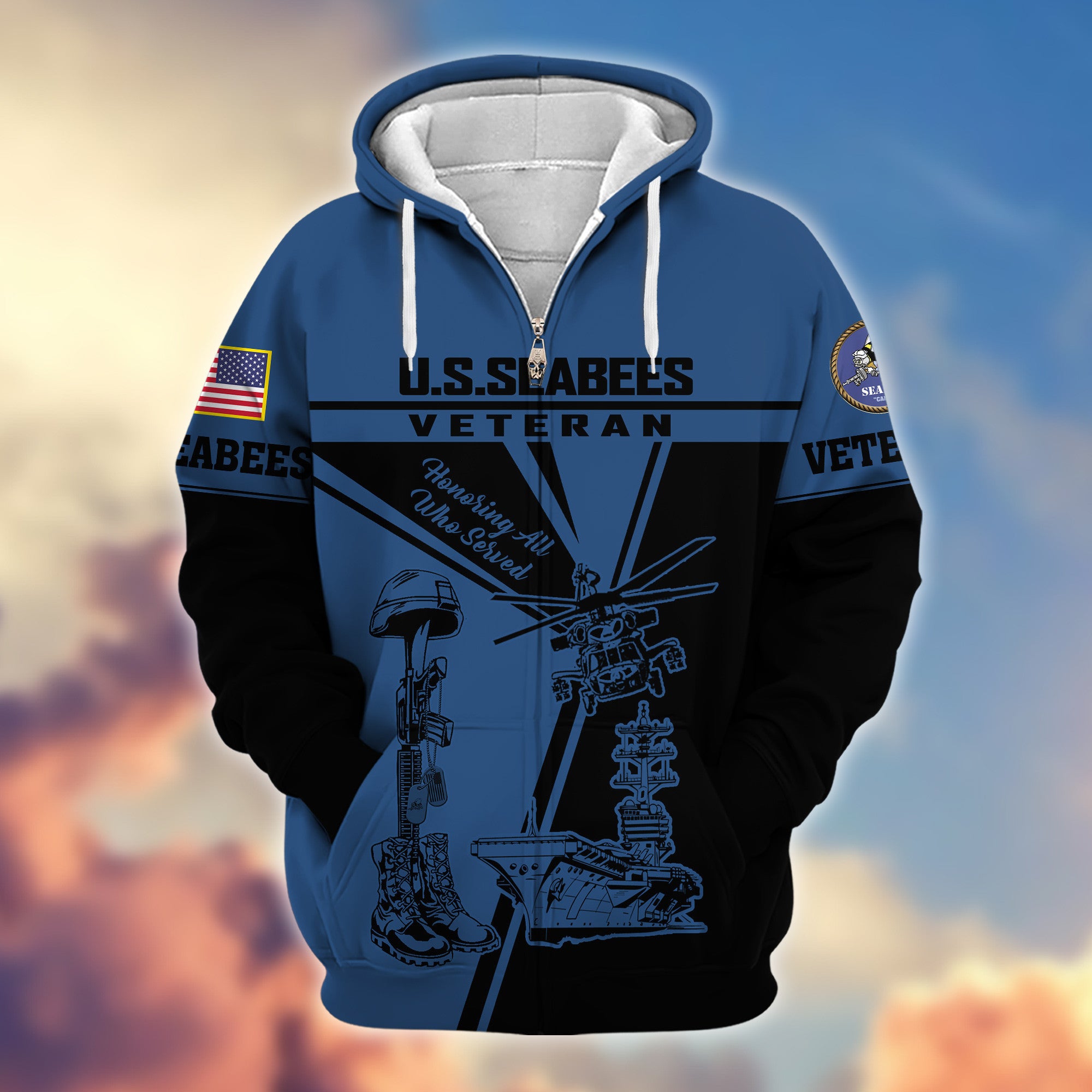 Premium US Seabees Zip Hoodie VPVC608209, Gifts For Seabees Veteran, Gifts On Father's Day, Veterans Day.