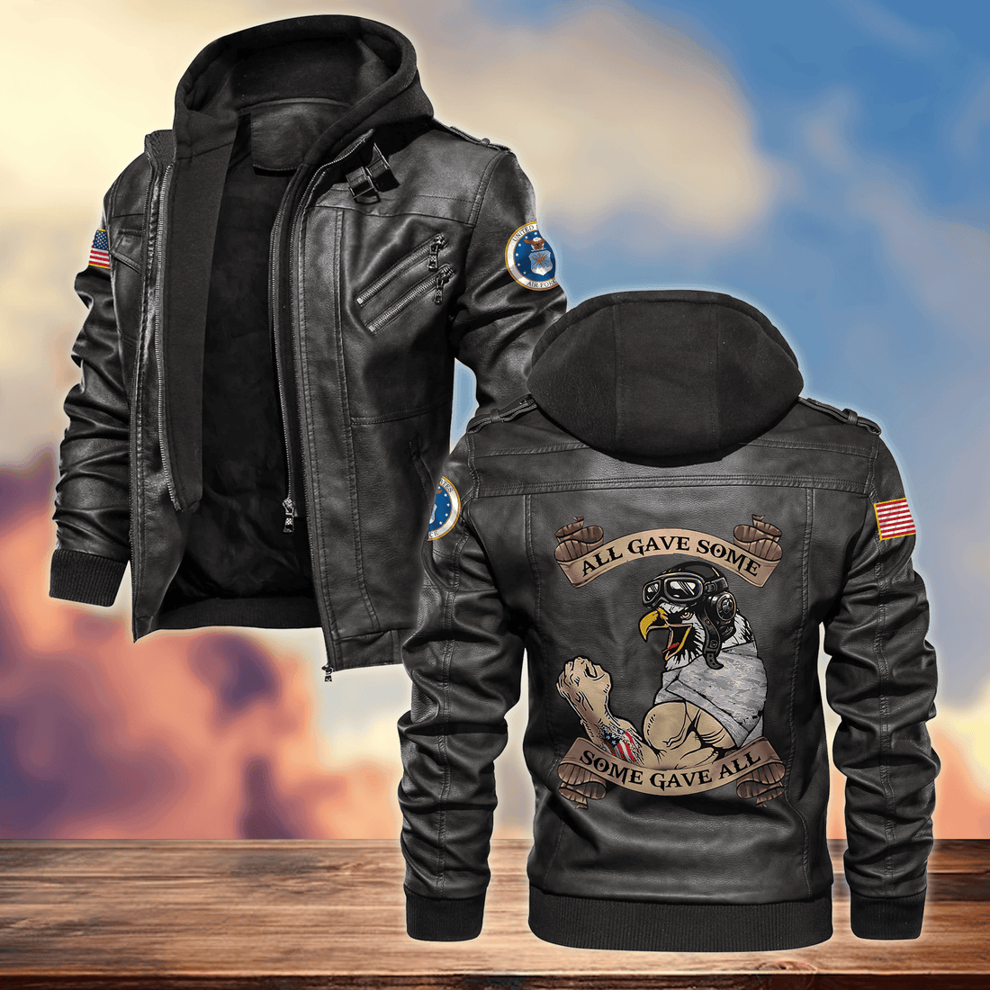 Premium USAF Veteran Leather Jacket VPVC701604, Gifts For Air Force Veteran, Gifts On Father's Day, Armed Forces Day, Veterans Day.