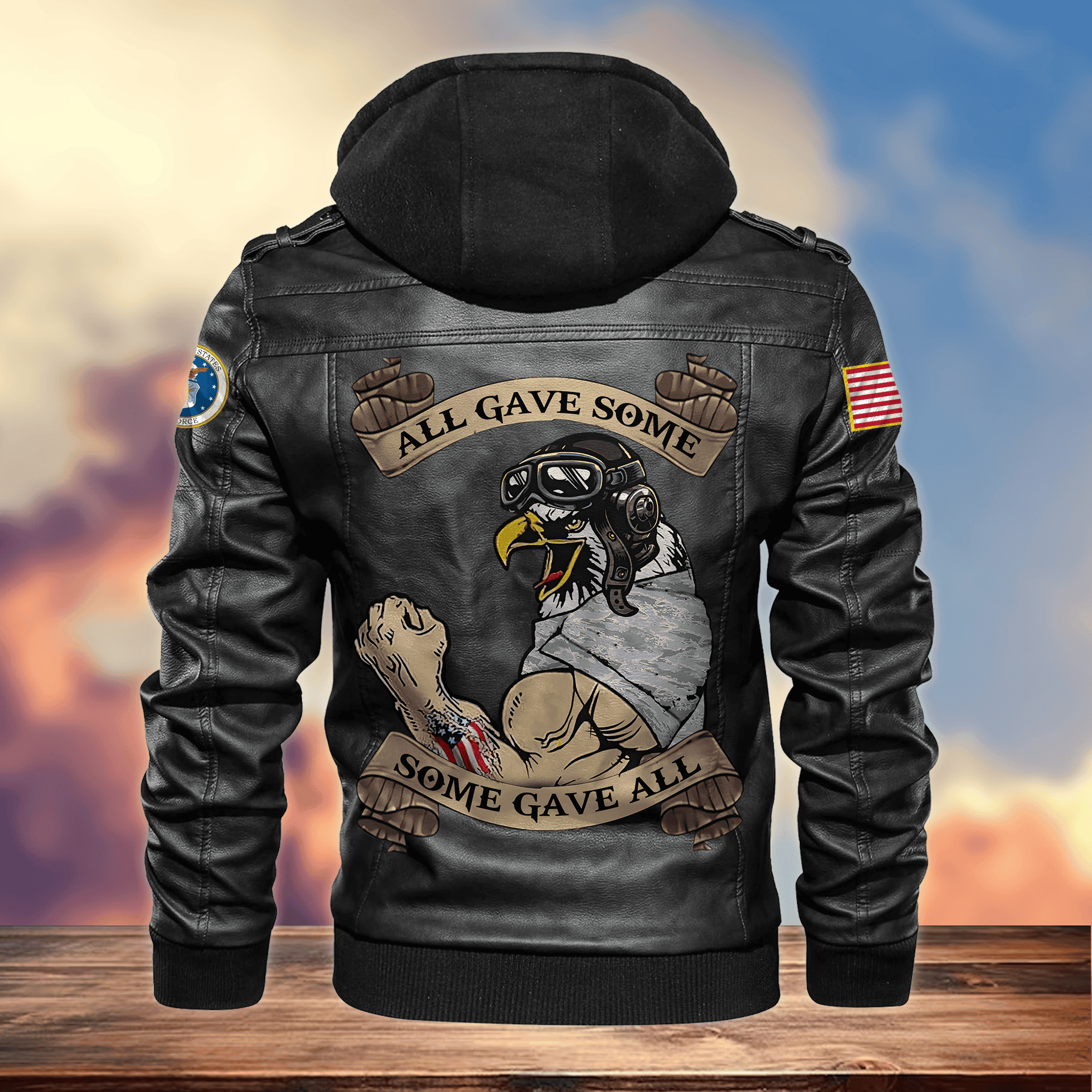 Premium USAF Veteran Leather Jacket VPVC701604, Gifts For Air Force Veteran, Gifts On Father's Day, Armed Forces Day, Veterans Day.