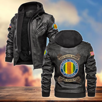 Premium Vietnam Veteran Leather Jacket VPVC701606, Gifts For Vietnam Veteran, Gifts On Father's Day, Armed Forces Day, Veterans Day.