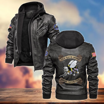Premium US Seabees Veteran Leather Jacket VPVC701609, Gifts For Seabees Veteran, Gifts On Father's Day, Armed Forces Day, Veterans Day.