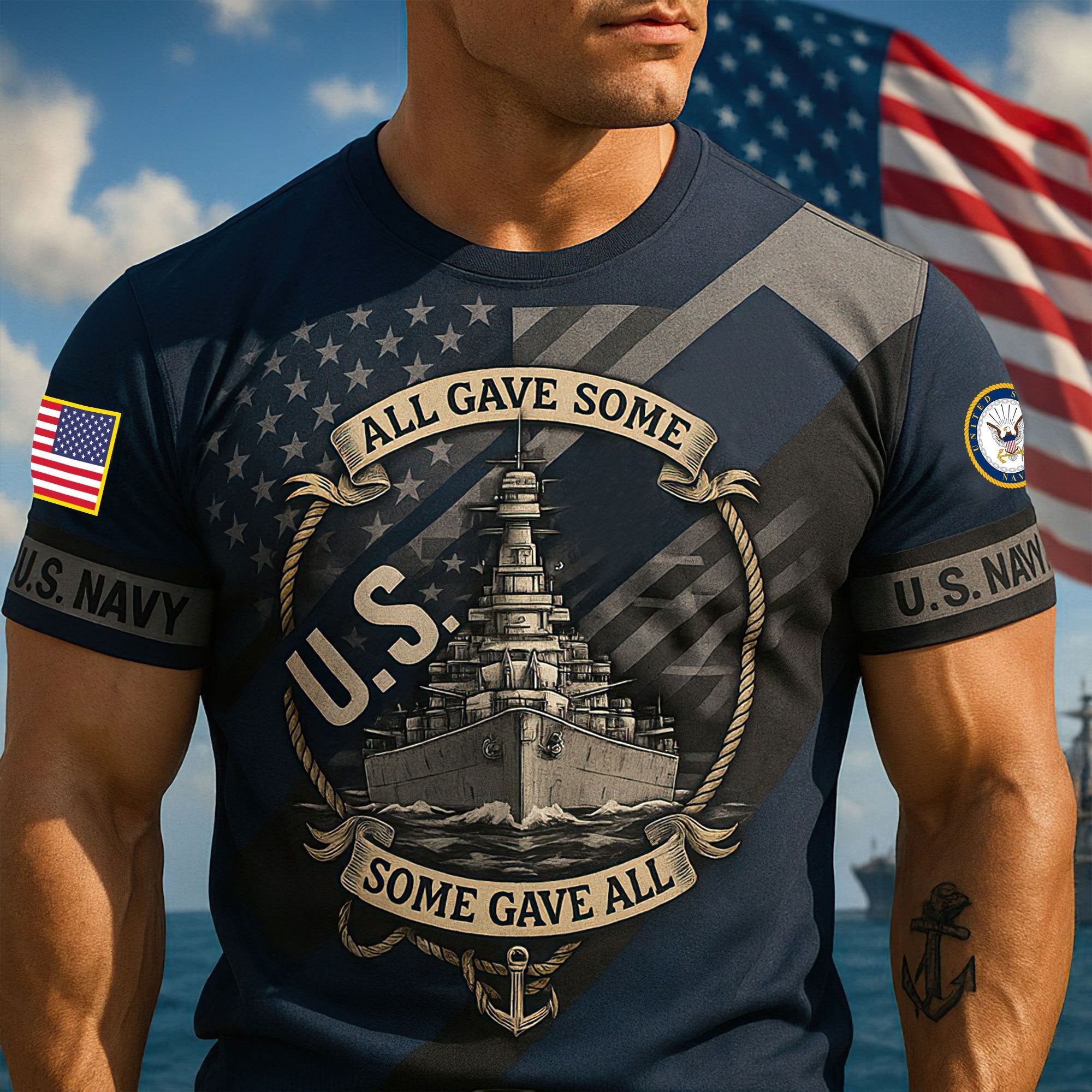 Premium US Navy T-Shirt VPVC930208, 250th Anniversary Navy Shirt, Gifts For Navy Veteran, Gifts On Father's Day, Veterans Day.