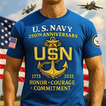 Premium US Navy T-Shirt VPVC930209, 250th Anniversary Navy Shirt, Gifts For Navy Veteran, Gifts On Father's Day, Veterans Day.