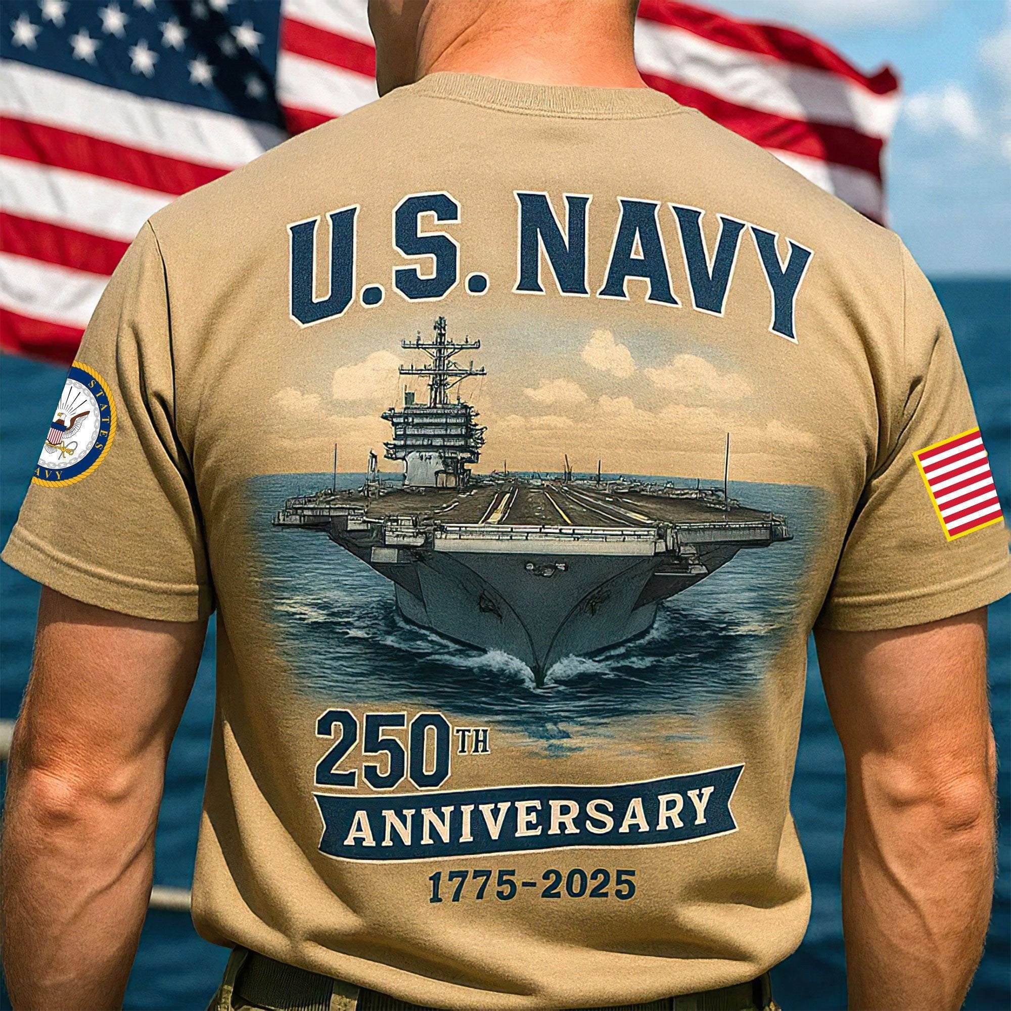 Premium US Navy T-Shirt VPVC930210, 250th Anniversary Navy Shirt, Gifts For Navy Veteran, Gifts On Father's Day, Veterans Day.