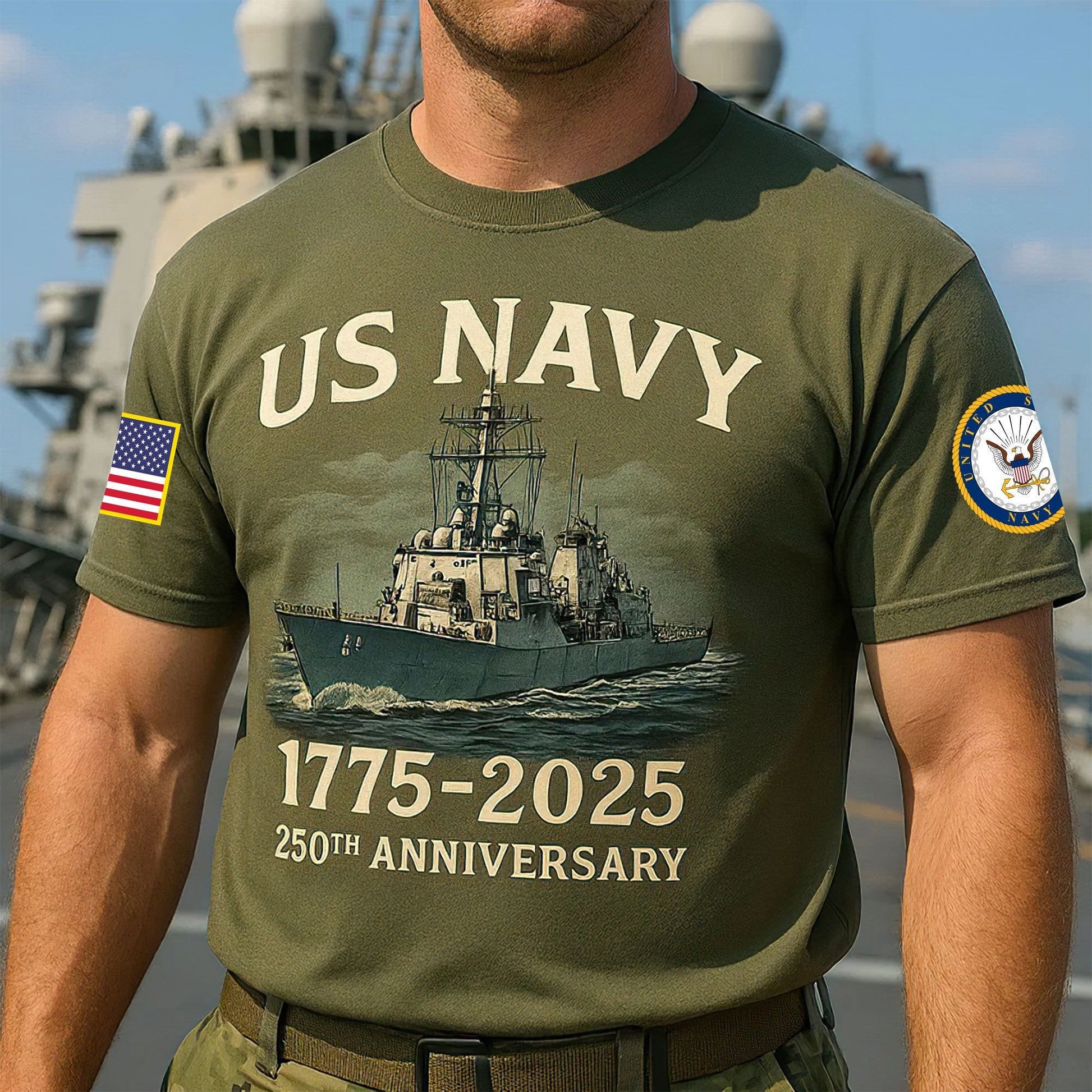 Premium US Navy T-Shirt VPVC930214, 250th Anniversary Navy Shirt, Gifts For Navy Veteran, Gifts On Father's Day, Veterans Day.