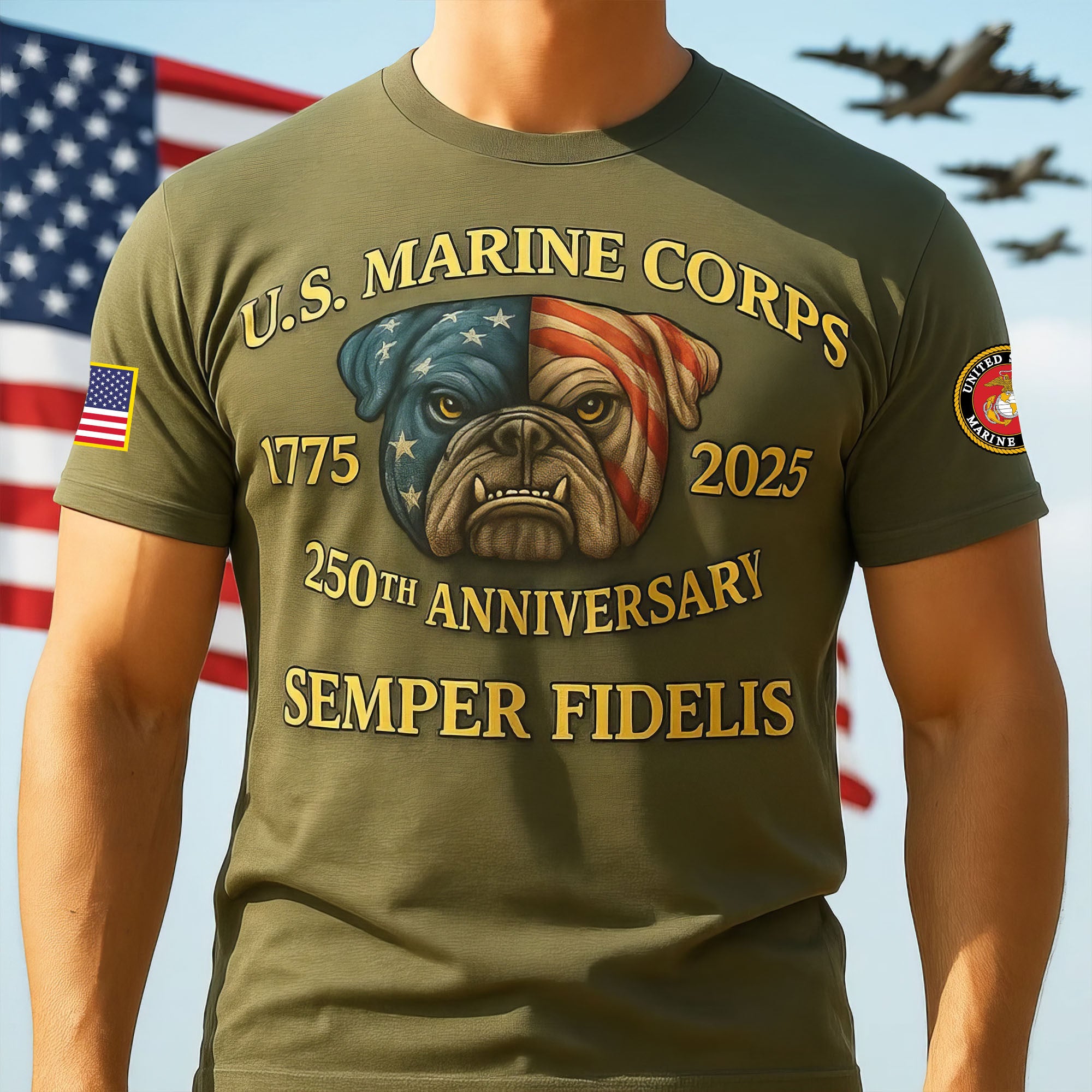 Premium USMC T-Shirt VPVC930226, 250th Anniversary Marine Corps Shirt, Gifts For Marine Veteran, Gifts On Father's Day, Veterans Day.