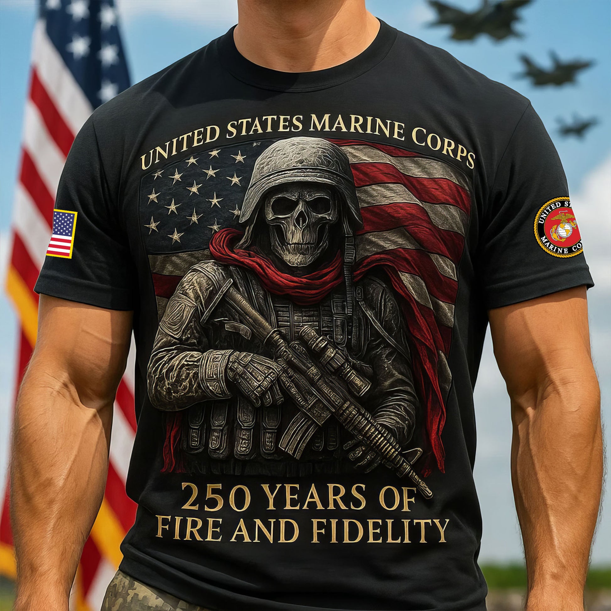 Premium USMC T-Shirt VPVC930230, 250th Anniversary Marine Corps Shirt, Gifts For Marine Veteran, Gifts On Father's Day, Veterans Day.