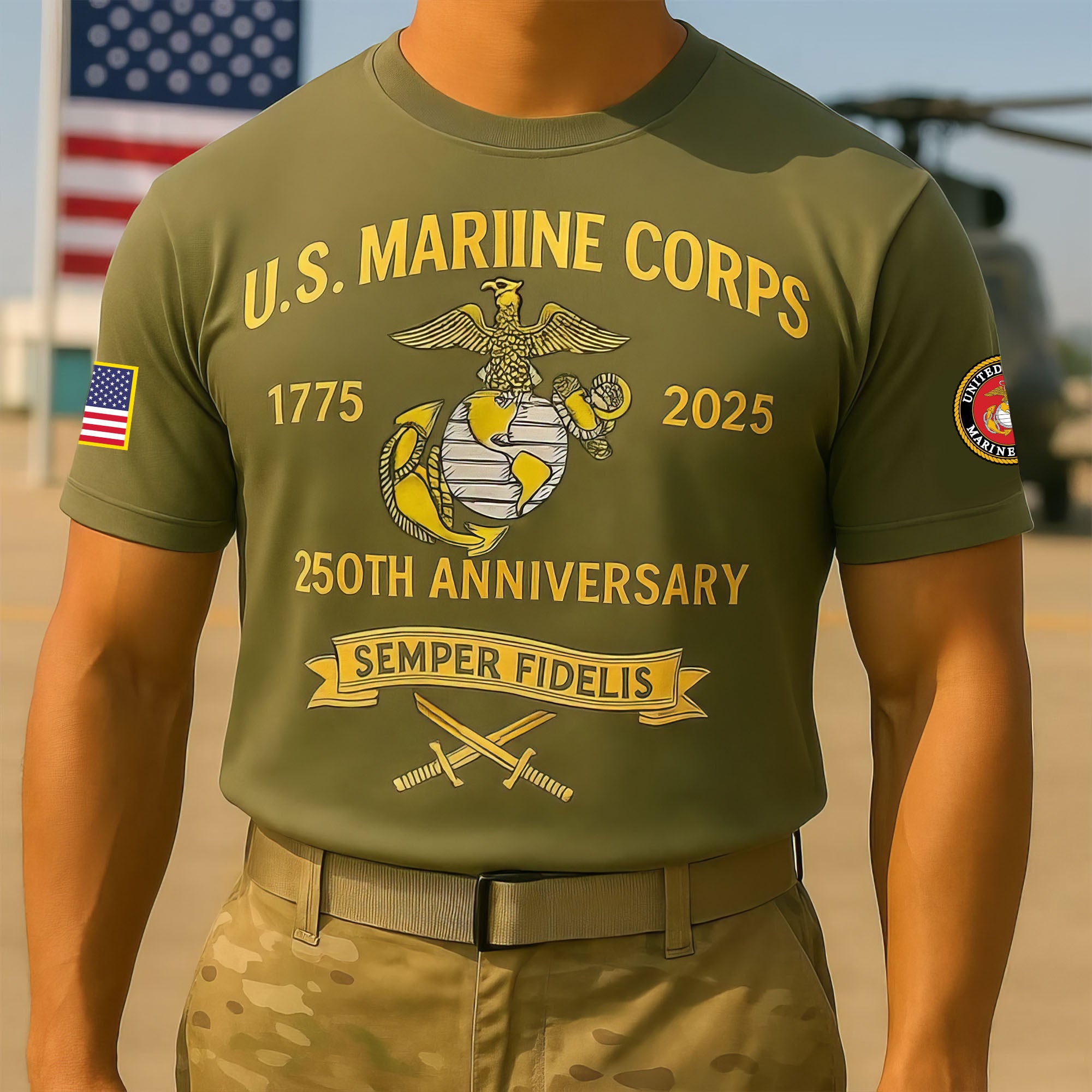 Premium USMC T-Shirt VPVC930231, 250th Anniversary Marine Corps Shirt, Gifts For Marine Veteran, Gifts On Father's Day, Veterans Day.