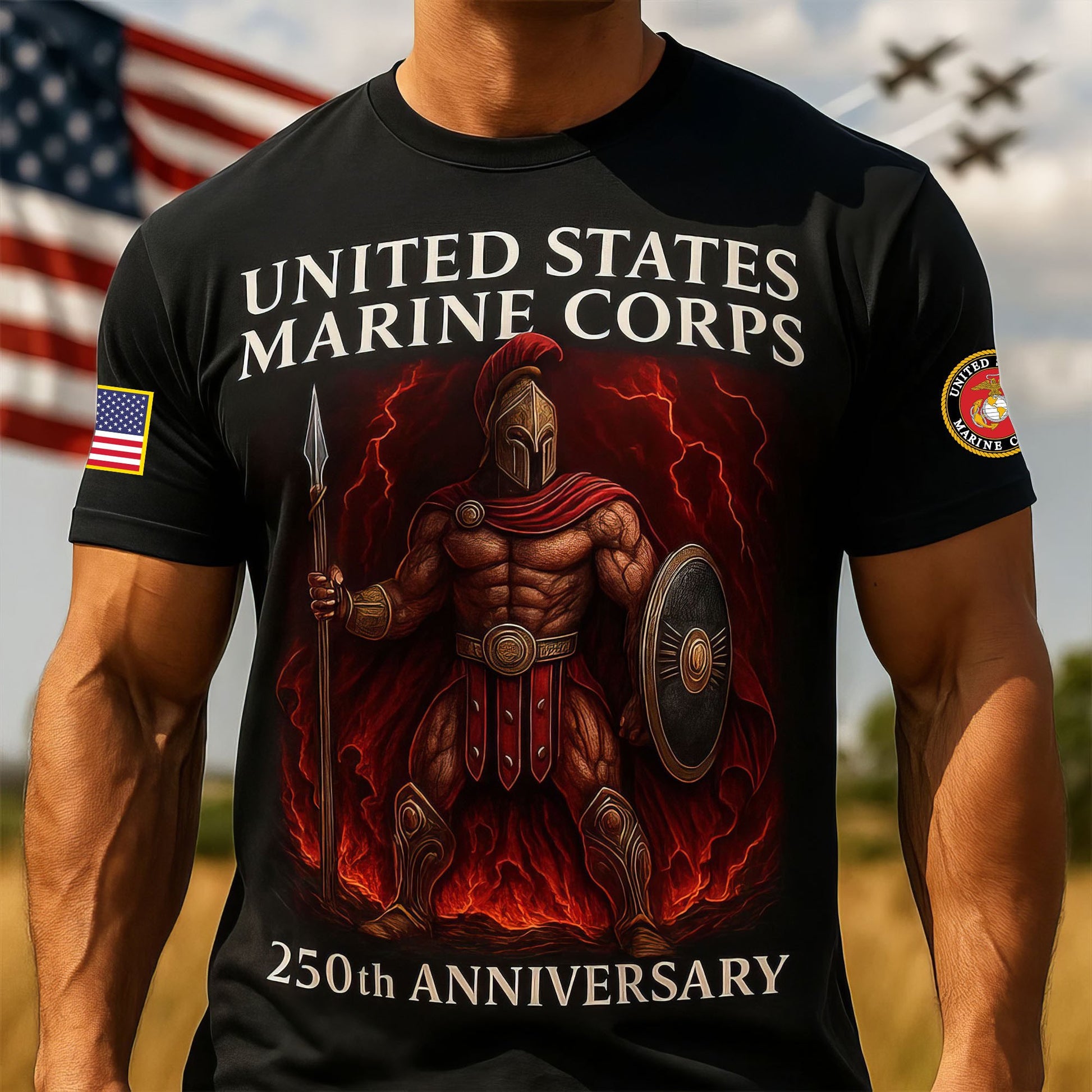 Premium USMC T-Shirt VPVC930239, 250th Anniversary Marine Corps Shirt, Gifts For Marine Veteran, Gifts On Father's Day, Veterans Day.