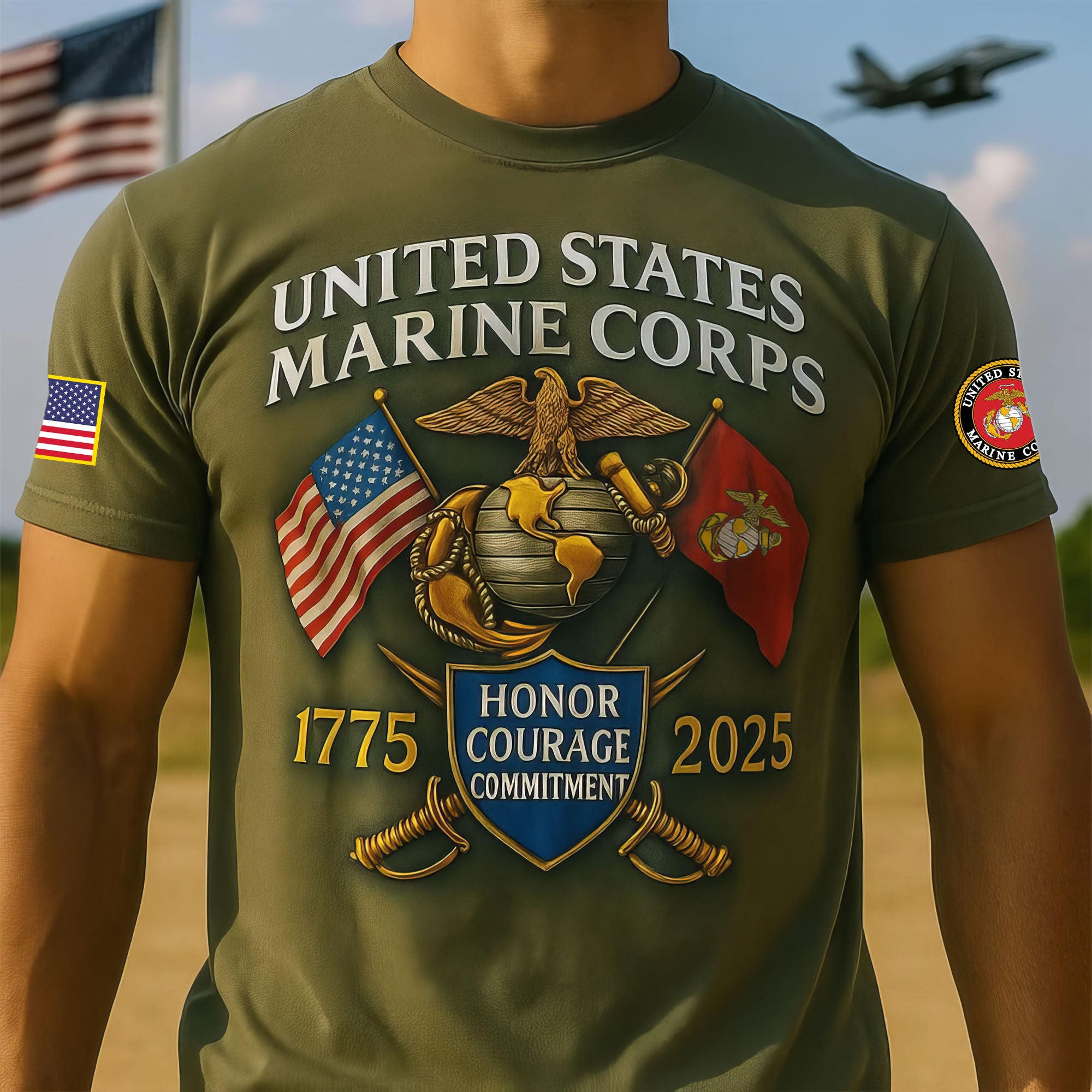 Premium USMC T-Shirt VPVC930240, 250th Anniversary Marine Corps Shirt, Gifts For Marine Veteran, Gifts On Father's Day, Veterans Day.