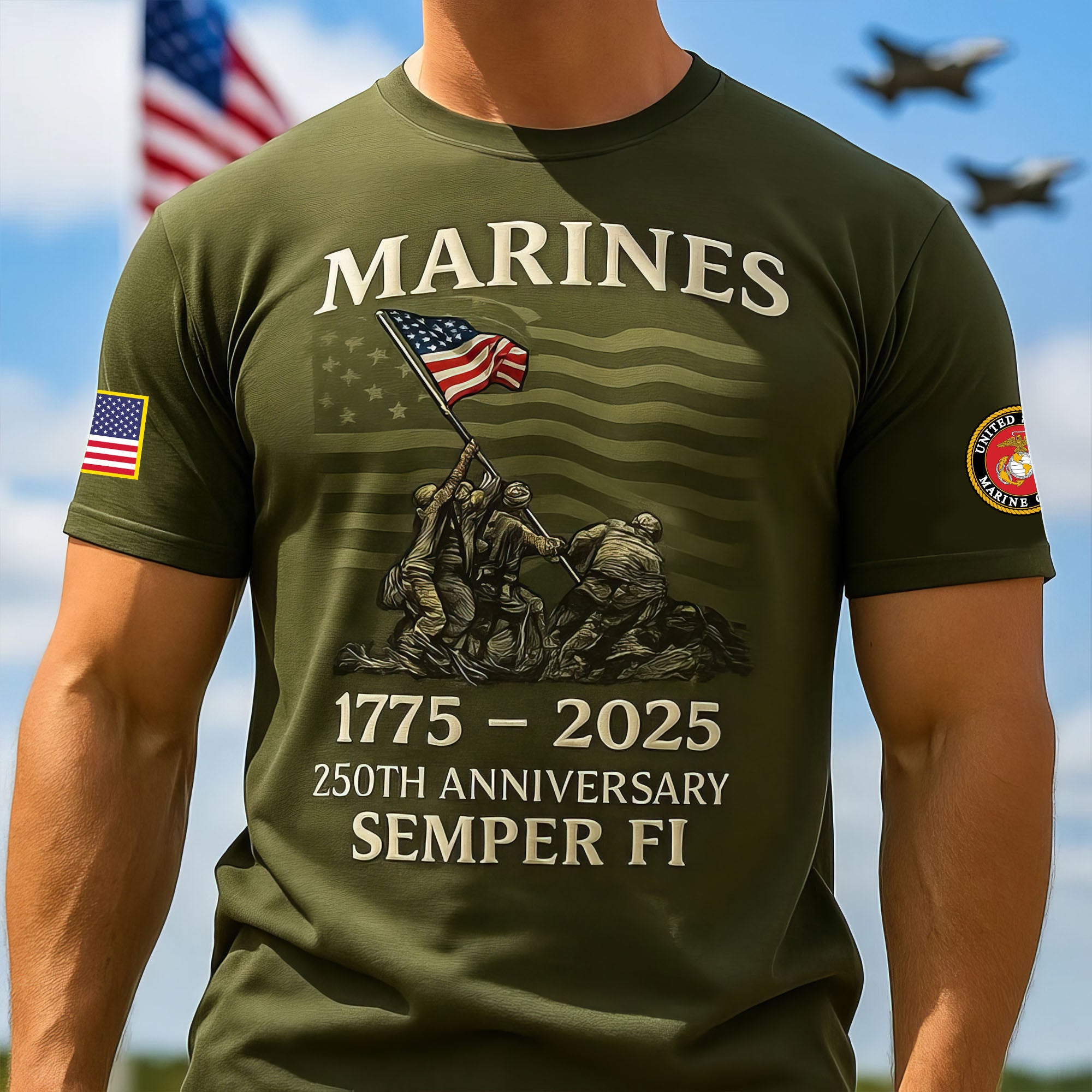 Premium USMC T-Shirt VPVC930241, 250th Anniversary Marine Corps Shirt, Gifts For Marine Veteran, Gifts On Father's Day, Veterans Day.