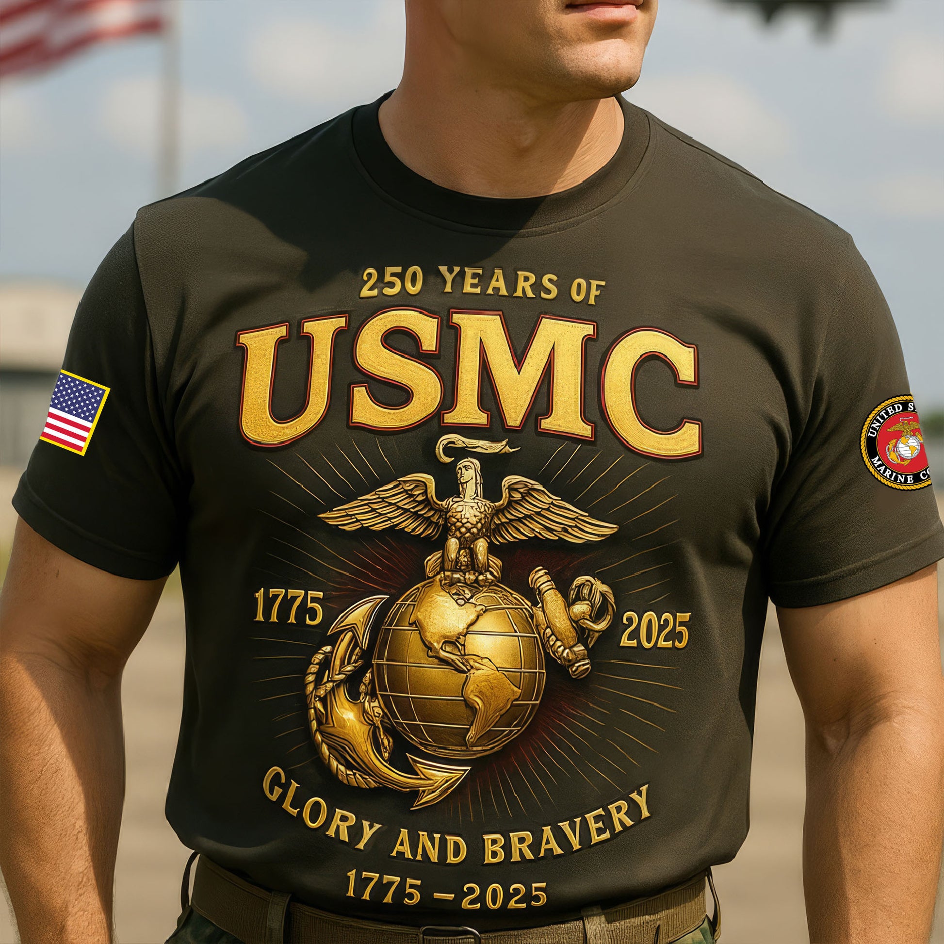 Premium USMC T-Shirt VPVC930243, 250th Anniversary Marine Corps Shirt, Gifts For Marine Veteran, Gifts On Father's Day, Veterans Day.