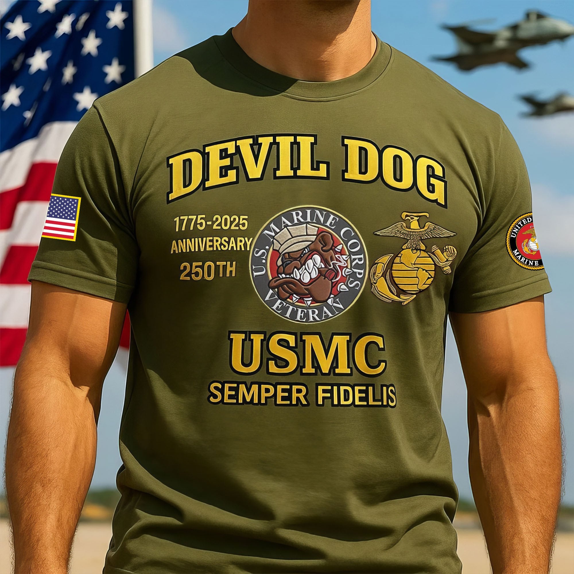 Premium USMC T-Shirt VPVC930250, 250th Anniversary Marine Corps Shirt, Gifts For Marine Veteran, Gifts On Father's Day, Veterans Day.