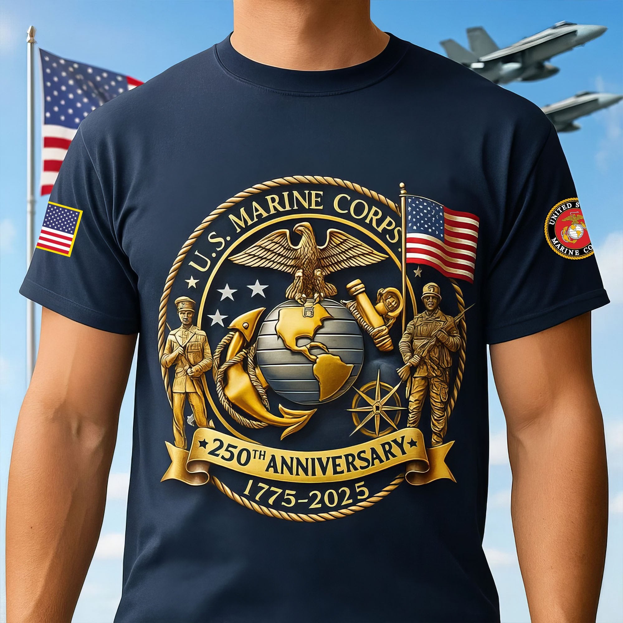 Premium USMC T-Shirt VPVC930264, 250th Anniversary Marine Corps Shirt, Gifts For Marine Veteran, Gifts On Father's Day, Veterans Day.