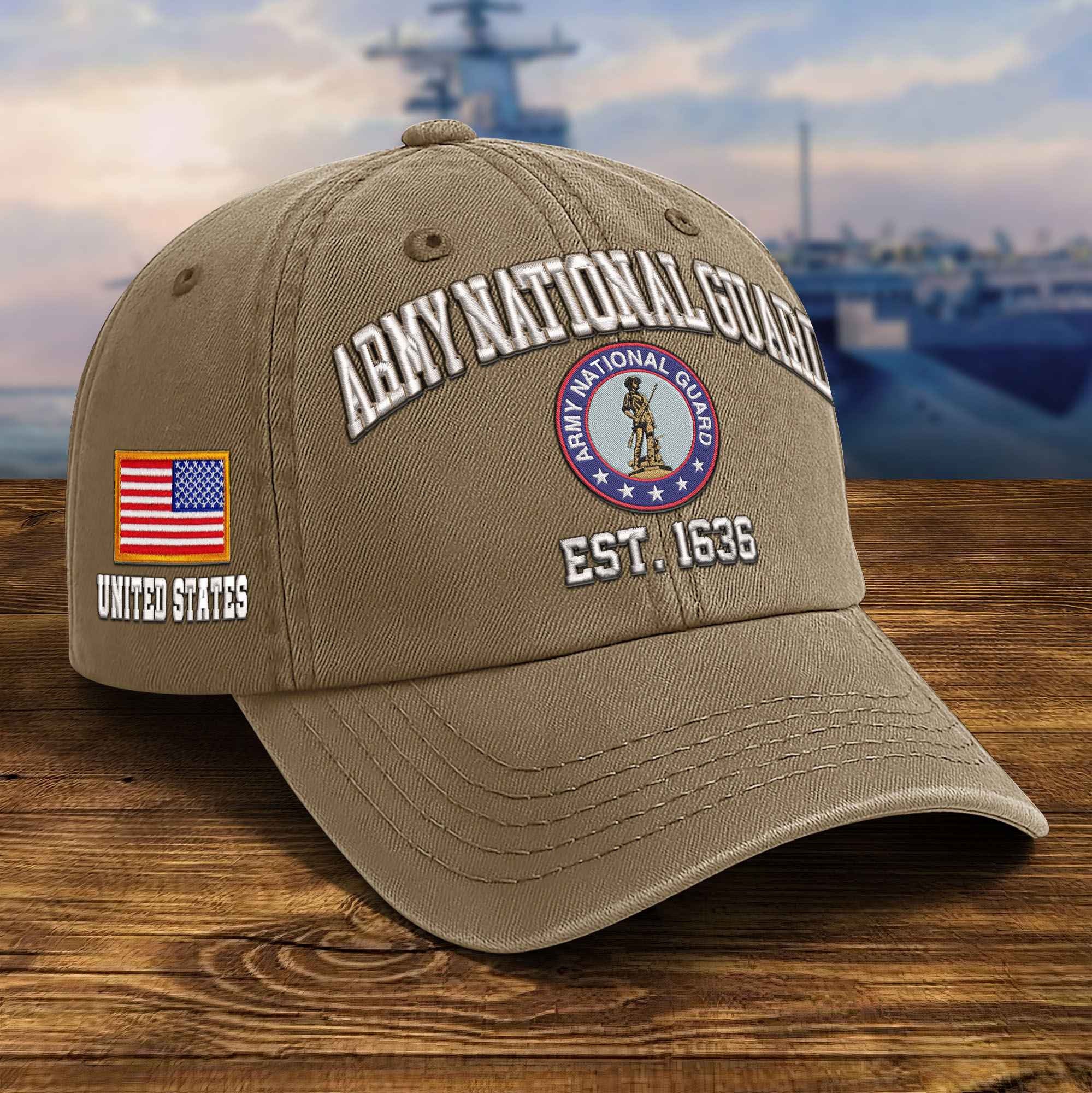 Premium Custom Army National Guard Embroidered Hat VPVC309508, Gifts For Army National Guard Veteran, Gifts On Father's Day, Veterans Day.