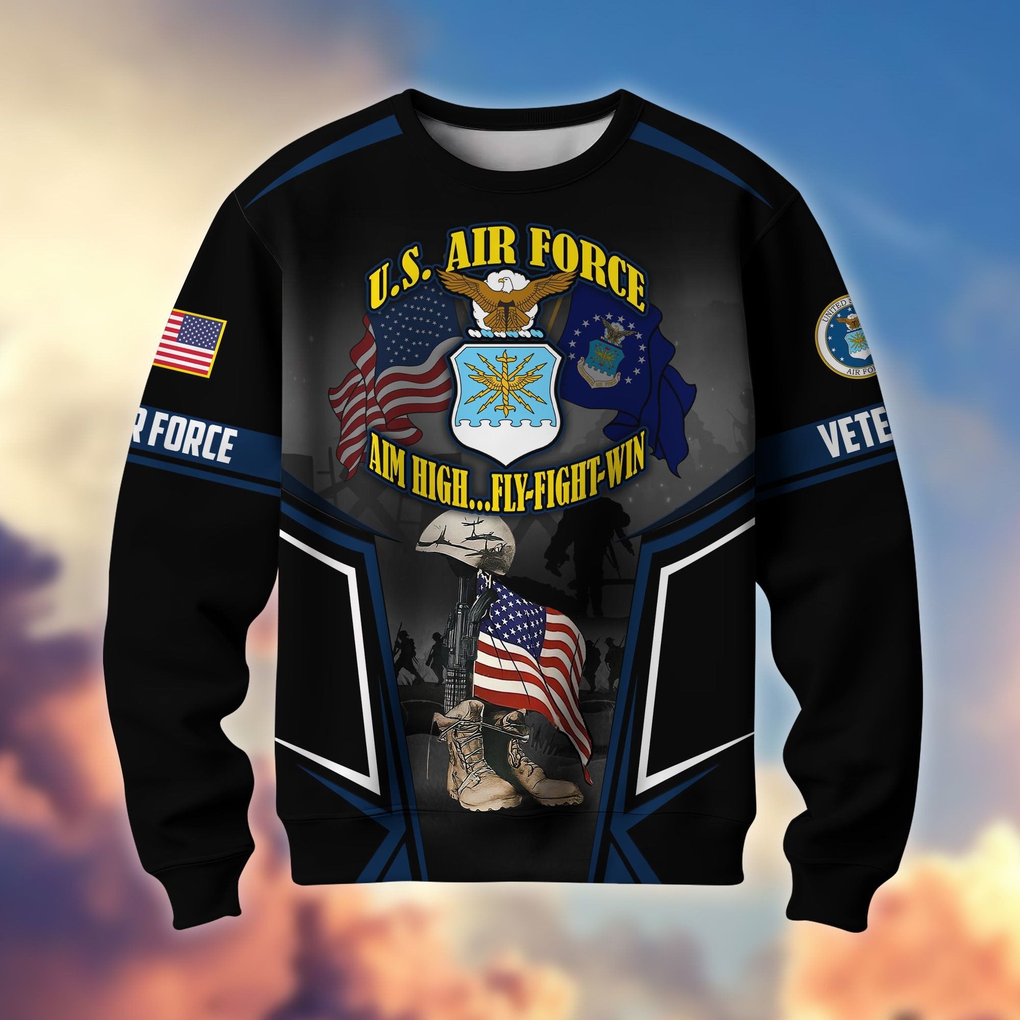 Premium US Veterans Sweatshirt ATTN310721, Gifts For US Veterans, Gifts On Father's Day, Veterans Day.
