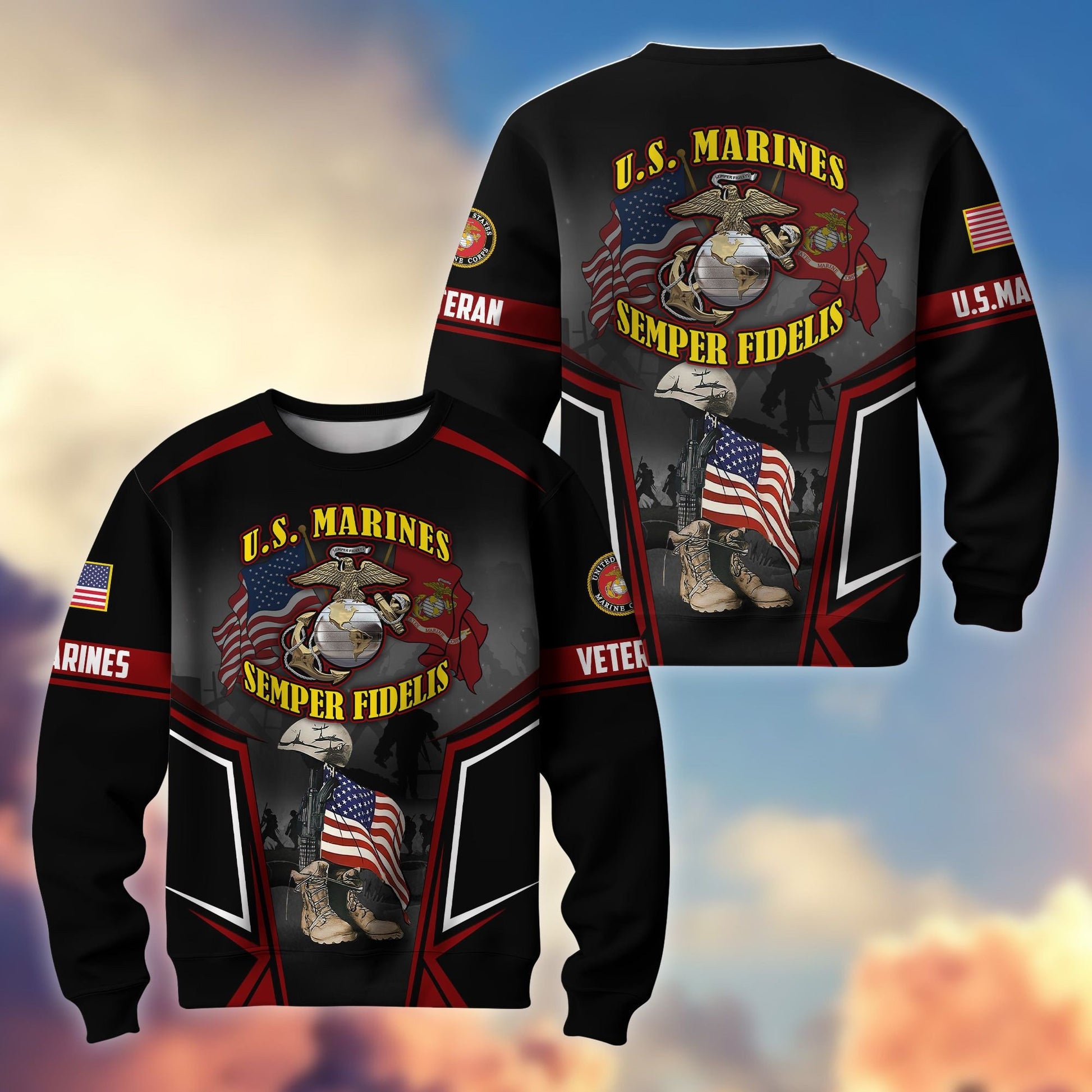 Premium US Veterans Sweatshirt ATTN310721, Gifts For US Veterans, Gifts On Father's Day, Veterans Day.