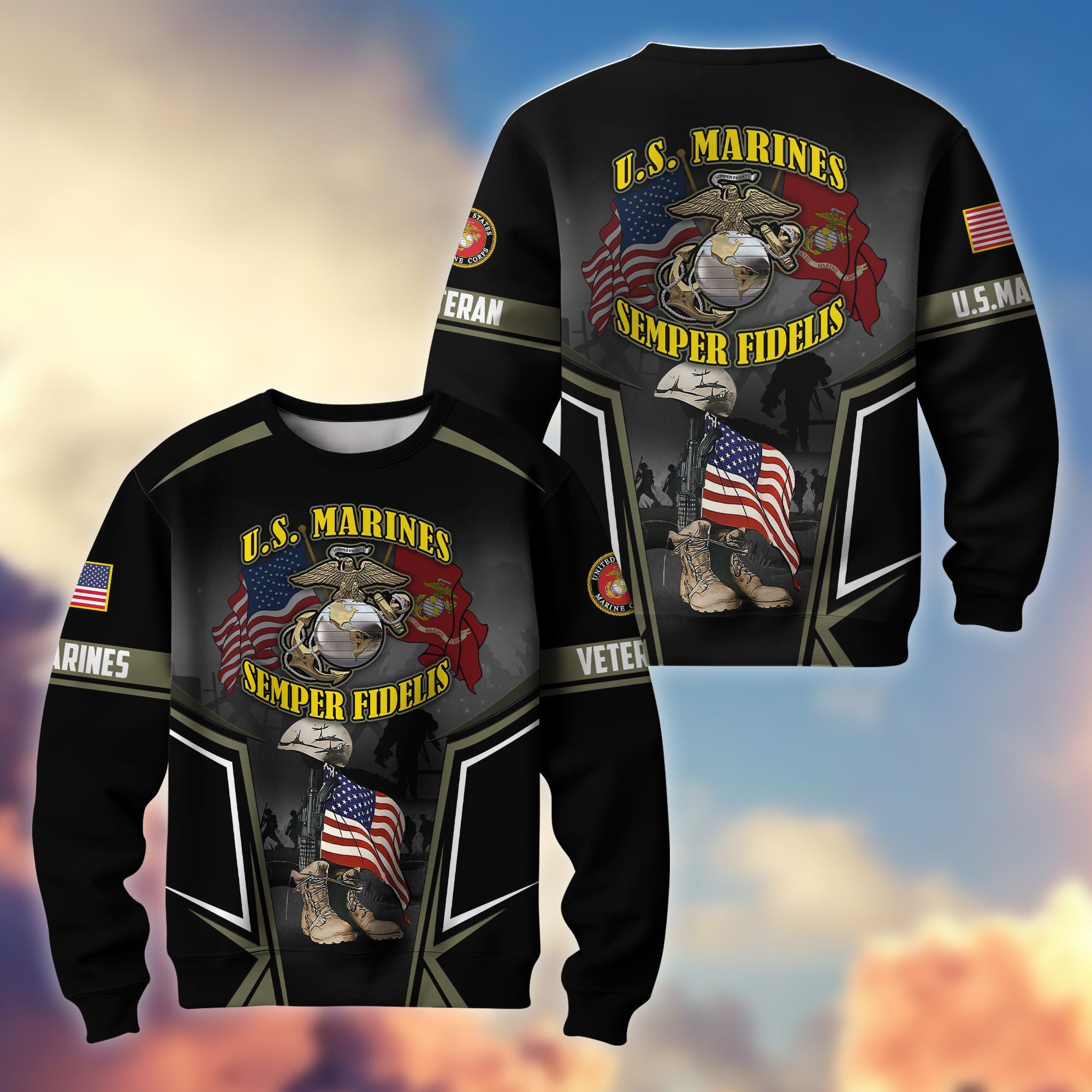 Premium US Veterans Sweatshirt ATTN310721, Gifts For US Veterans, Gifts On Father's Day, Veterans Day.