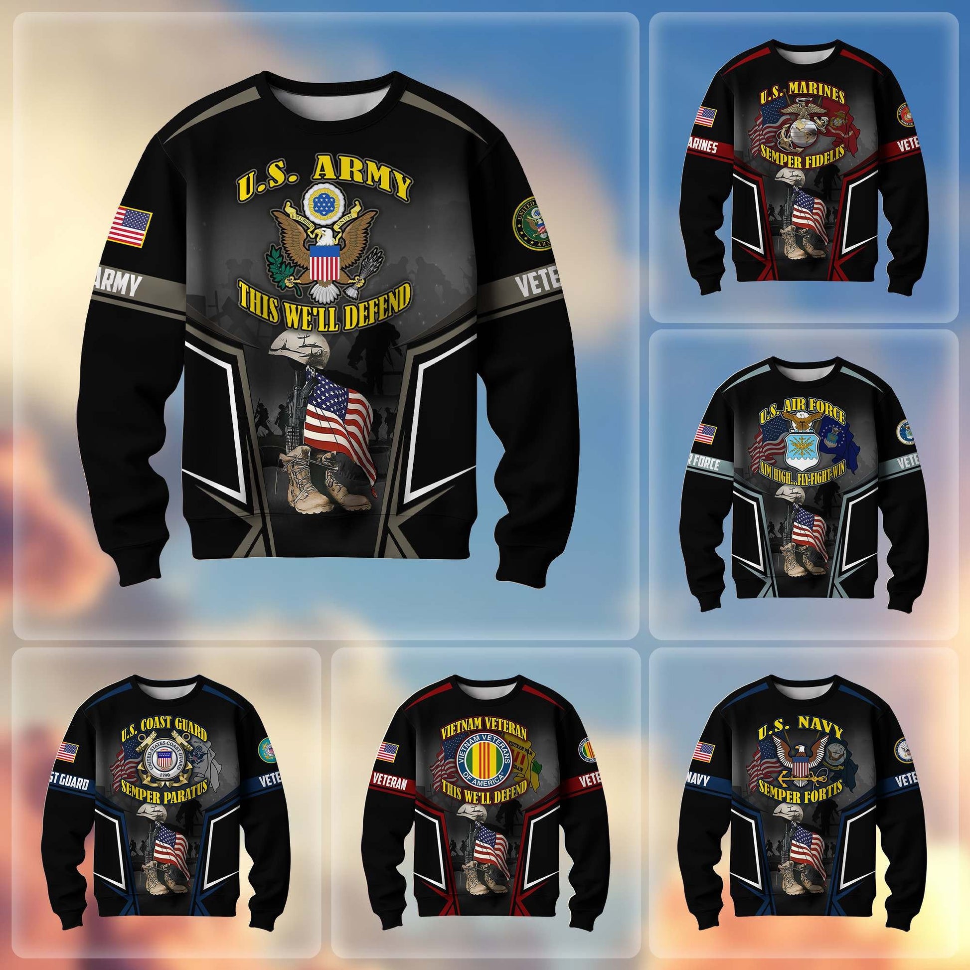 Premium US Veterans Sweatshirt ATTN310721, Gifts For US Veterans, Gifts On Father's Day, Veterans Day.