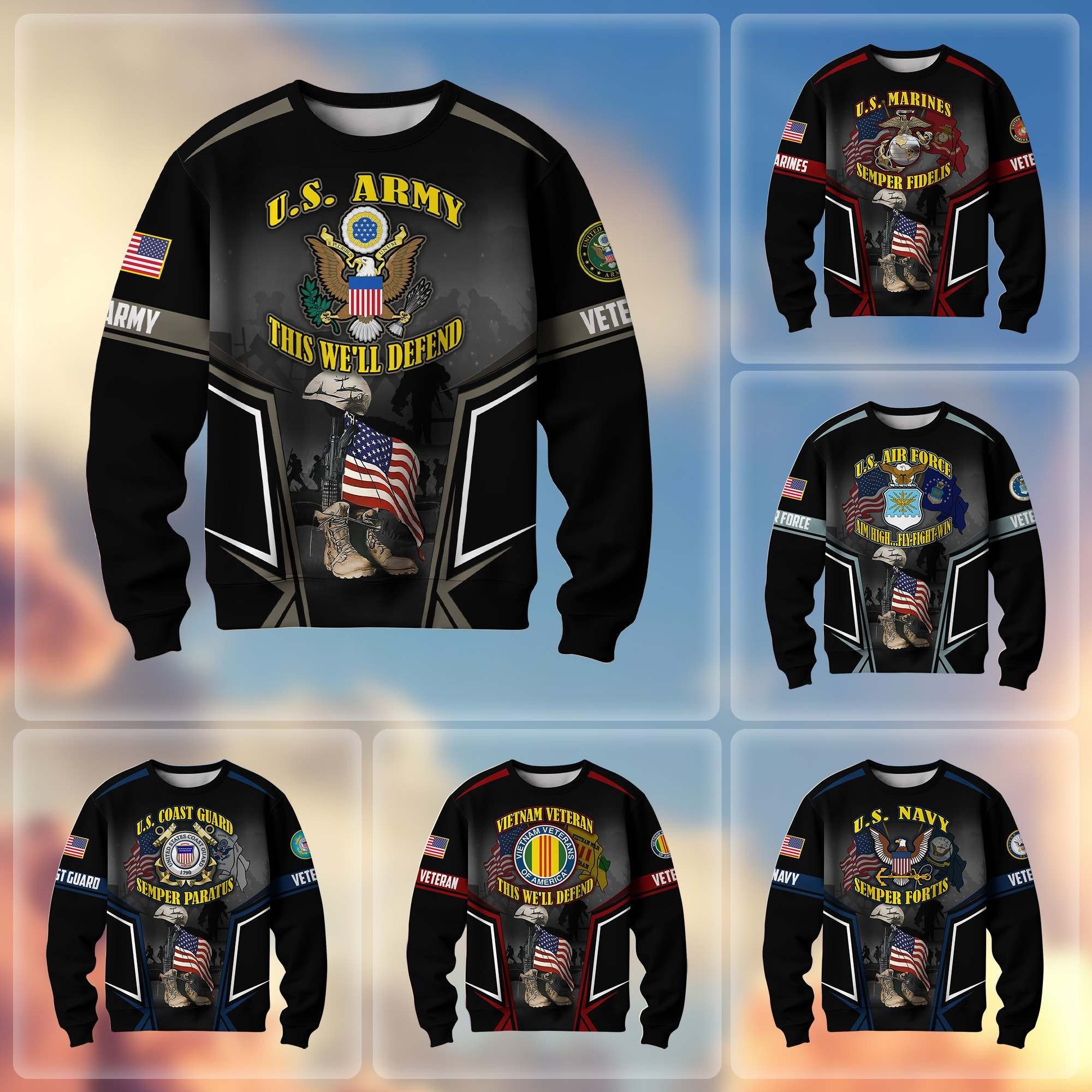 Premium US Veterans Sweatshirt ATTN310721, Gifts For US Veterans, Gifts On Father's Day, Veterans Day.