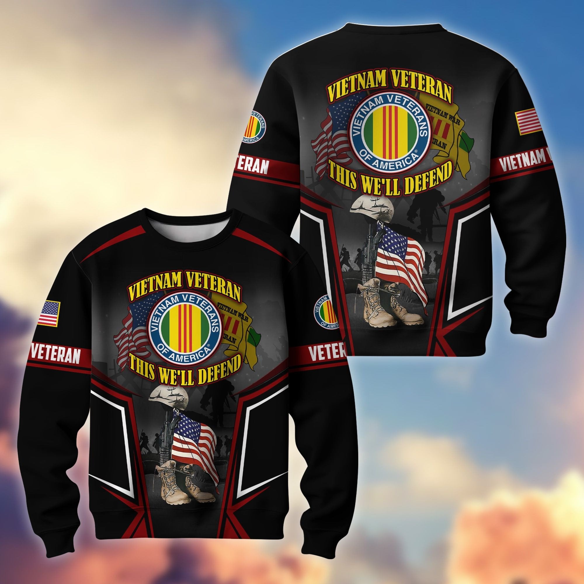 Premium US Veterans Sweatshirt ATTN310721, Gifts For US Veterans, Gifts On Father's Day, Veterans Day.