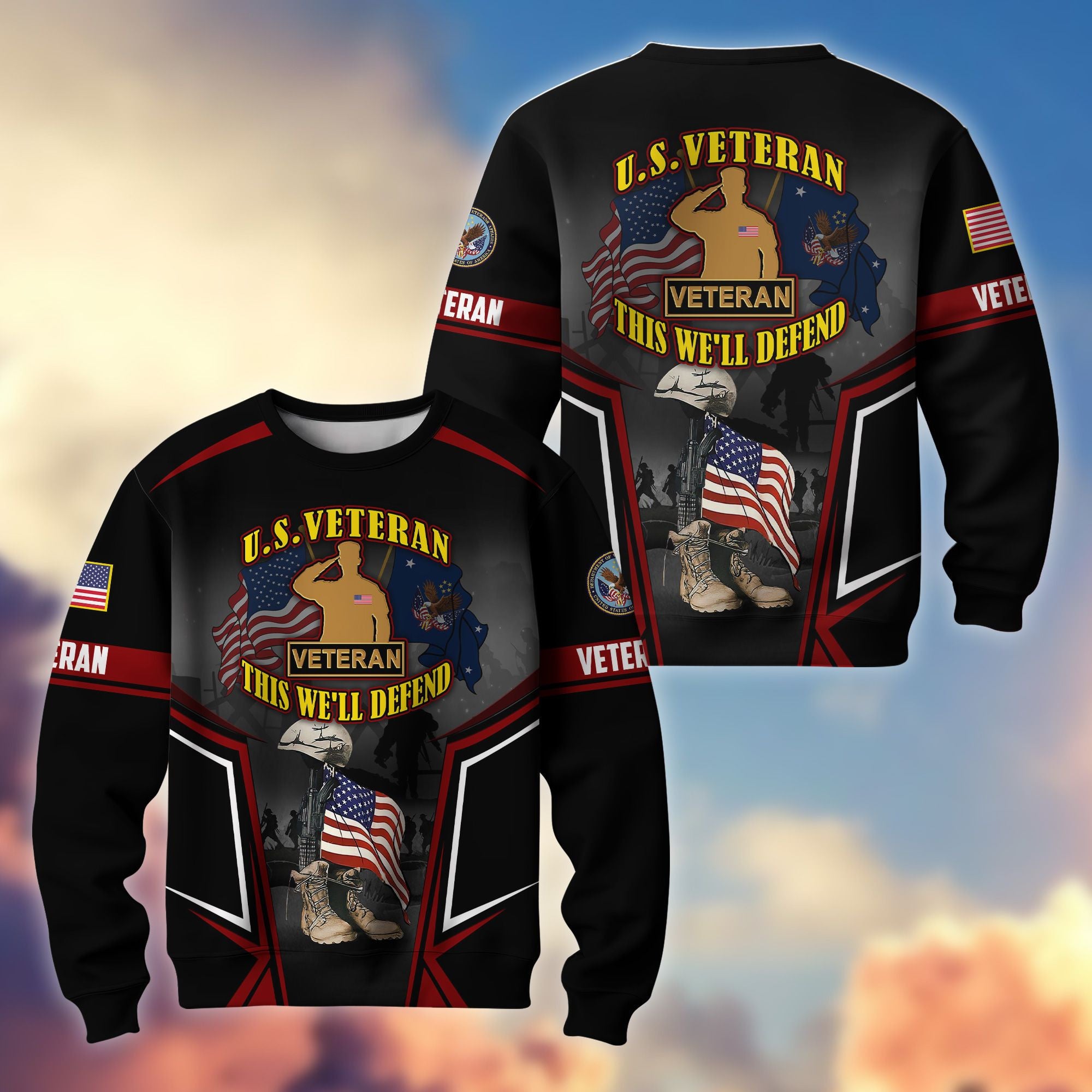 Premium US Veterans Sweatshirt ATTN310721, Gifts For US Veterans, Gifts On Father's Day, Veterans Day.
