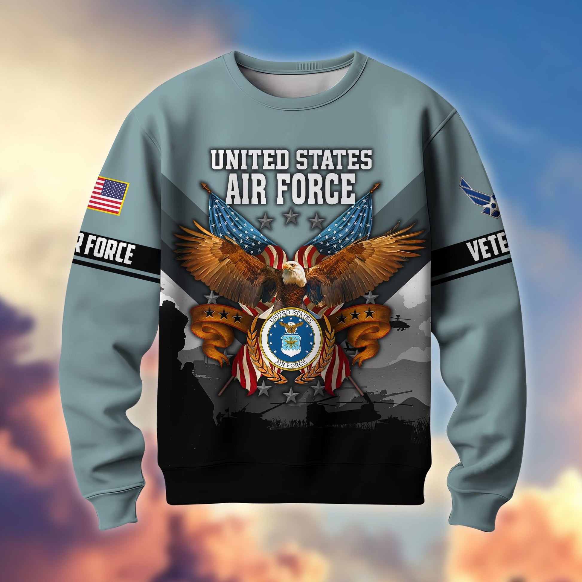 Premium US Veterans Sweatshirt ATTN040821, Gifts For US Veterans, Gifts On Father's Day, Veterans Day.