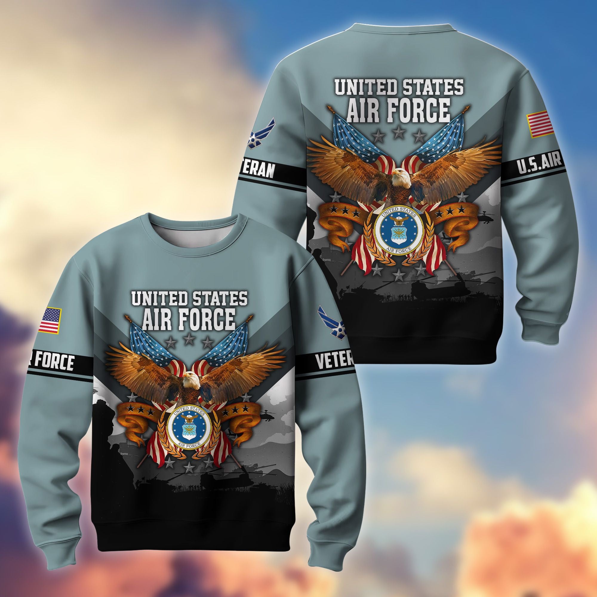 Premium US Veterans Sweatshirt ATTN040821, Gifts For US Veterans, Gifts On Father's Day, Veterans Day.