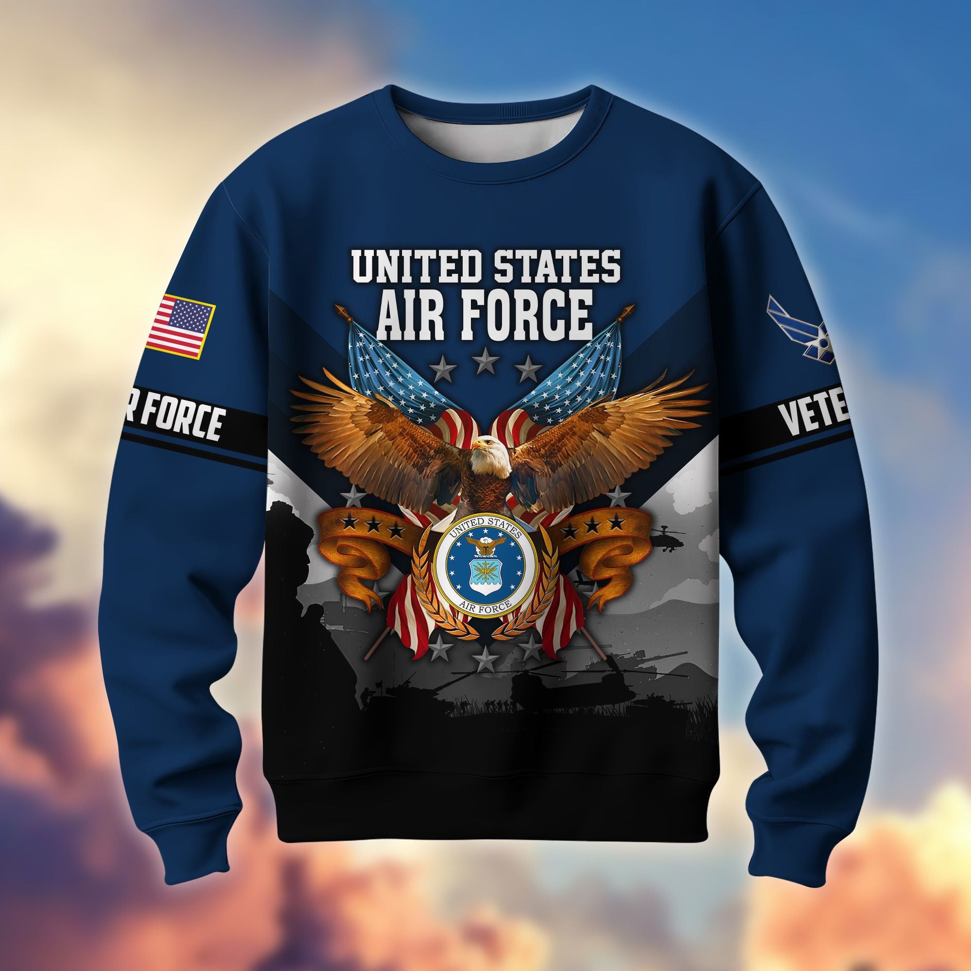 Premium US Veterans Sweatshirt ATTN040821, Gifts For US Veterans, Gifts On Father's Day, Veterans Day.