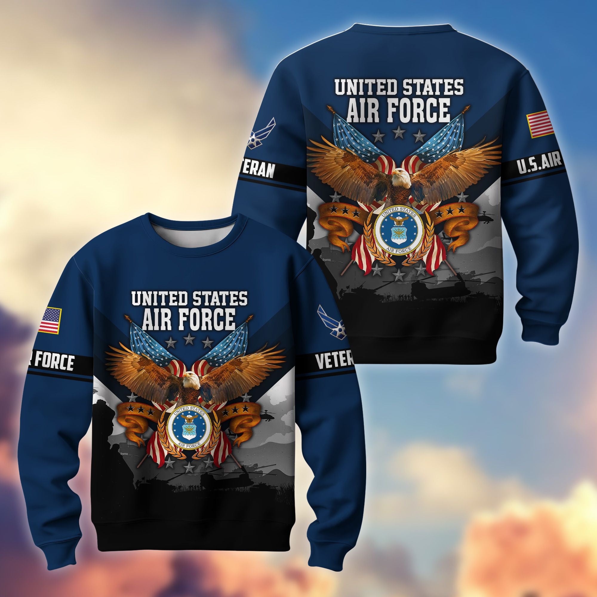 Premium US Veterans Sweatshirt ATTN040821, Gifts For US Veterans, Gifts On Father's Day, Veterans Day.