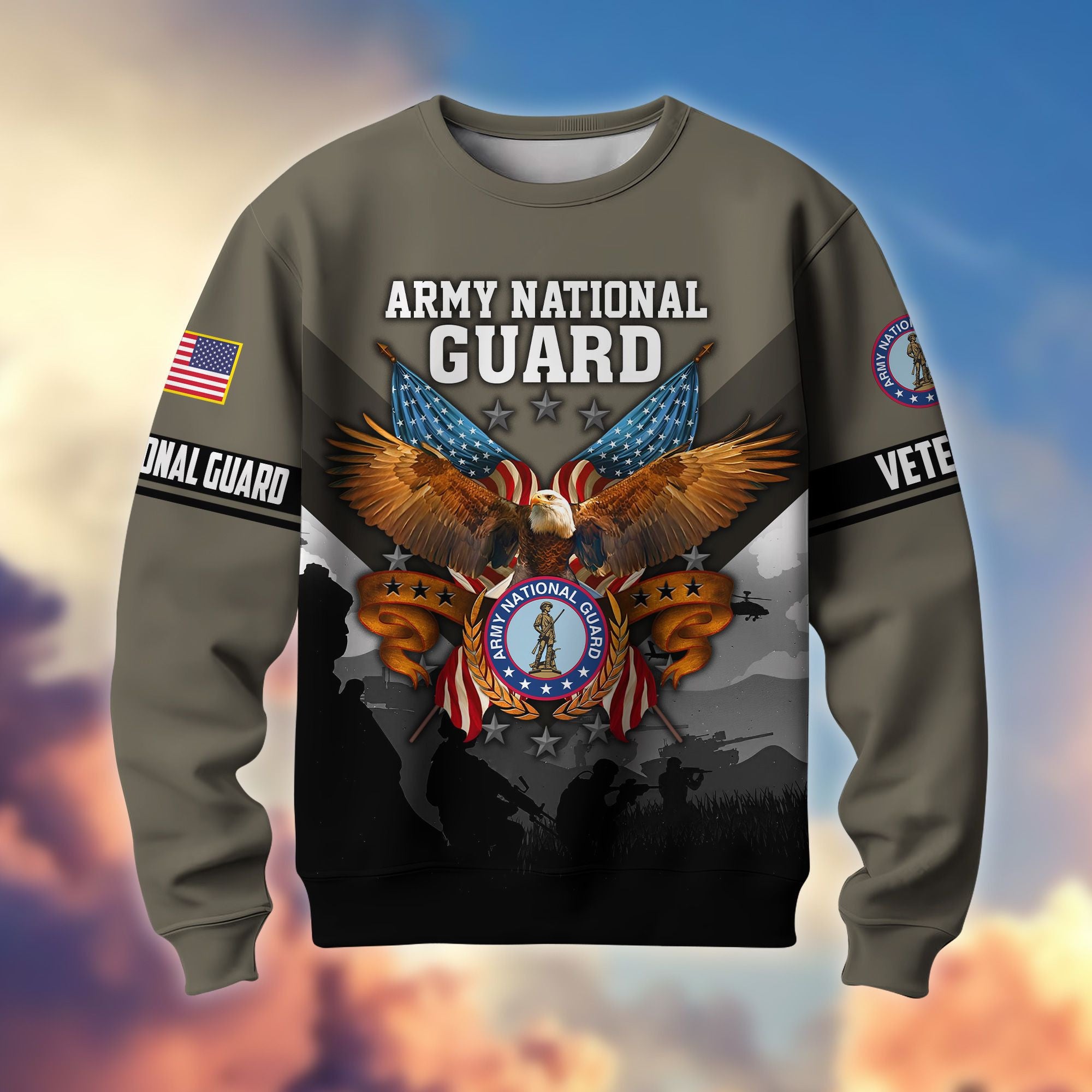 Premium US Veterans Sweatshirt ATTN040821, Gifts For US Veterans, Gifts On Father's Day, Veterans Day.