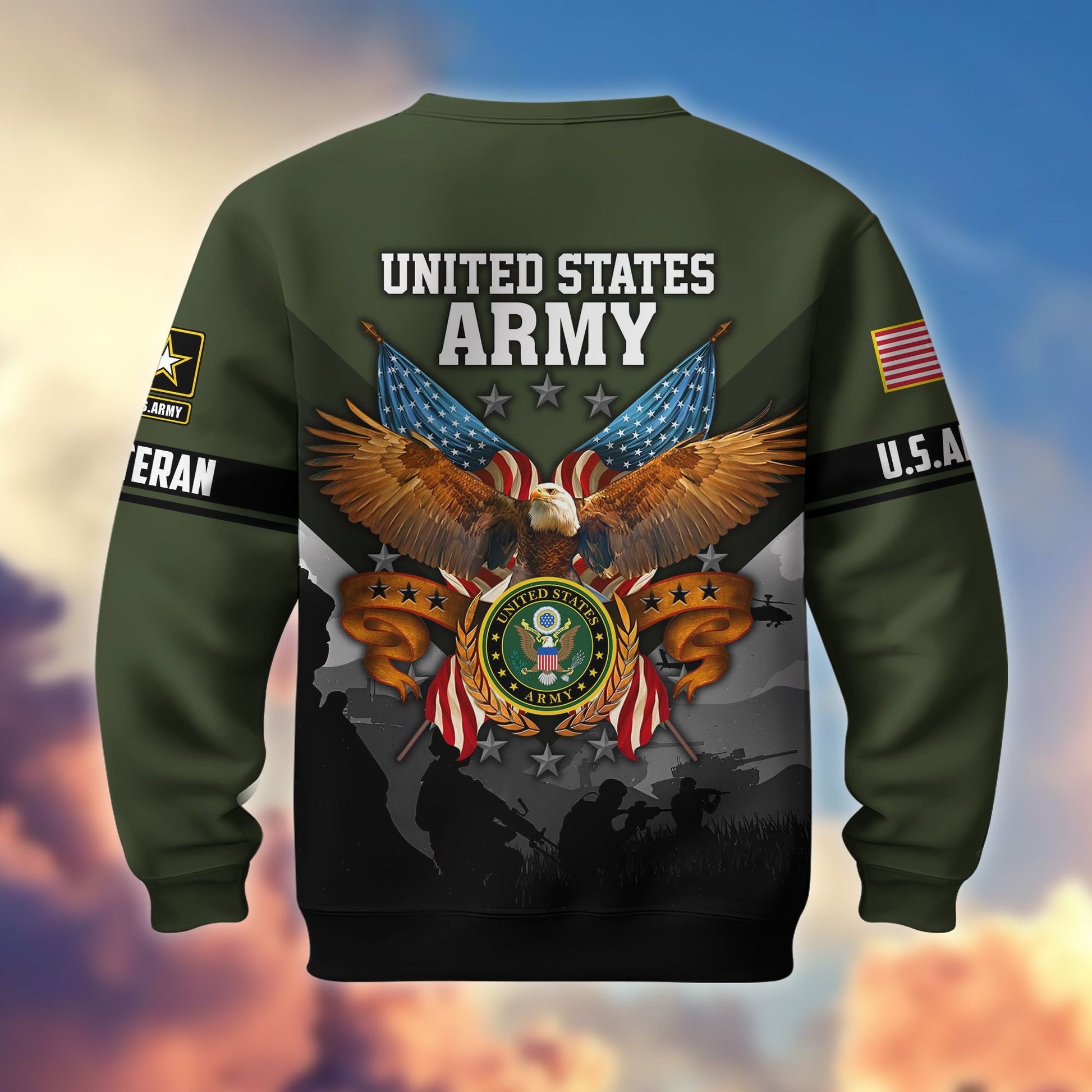 Premium US Veterans Sweatshirt ATTN040821, Gifts For US Veterans, Gifts On Father's Day, Veterans Day.