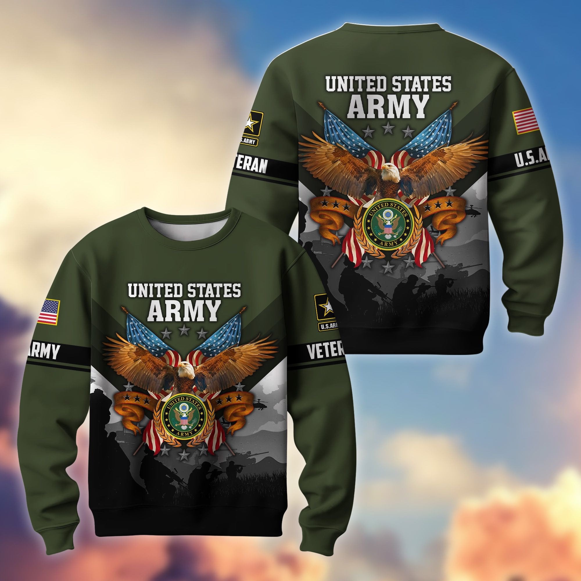 Premium US Veterans Sweatshirt ATTN040821, Gifts For US Veterans, Gifts On Father's Day, Veterans Day.