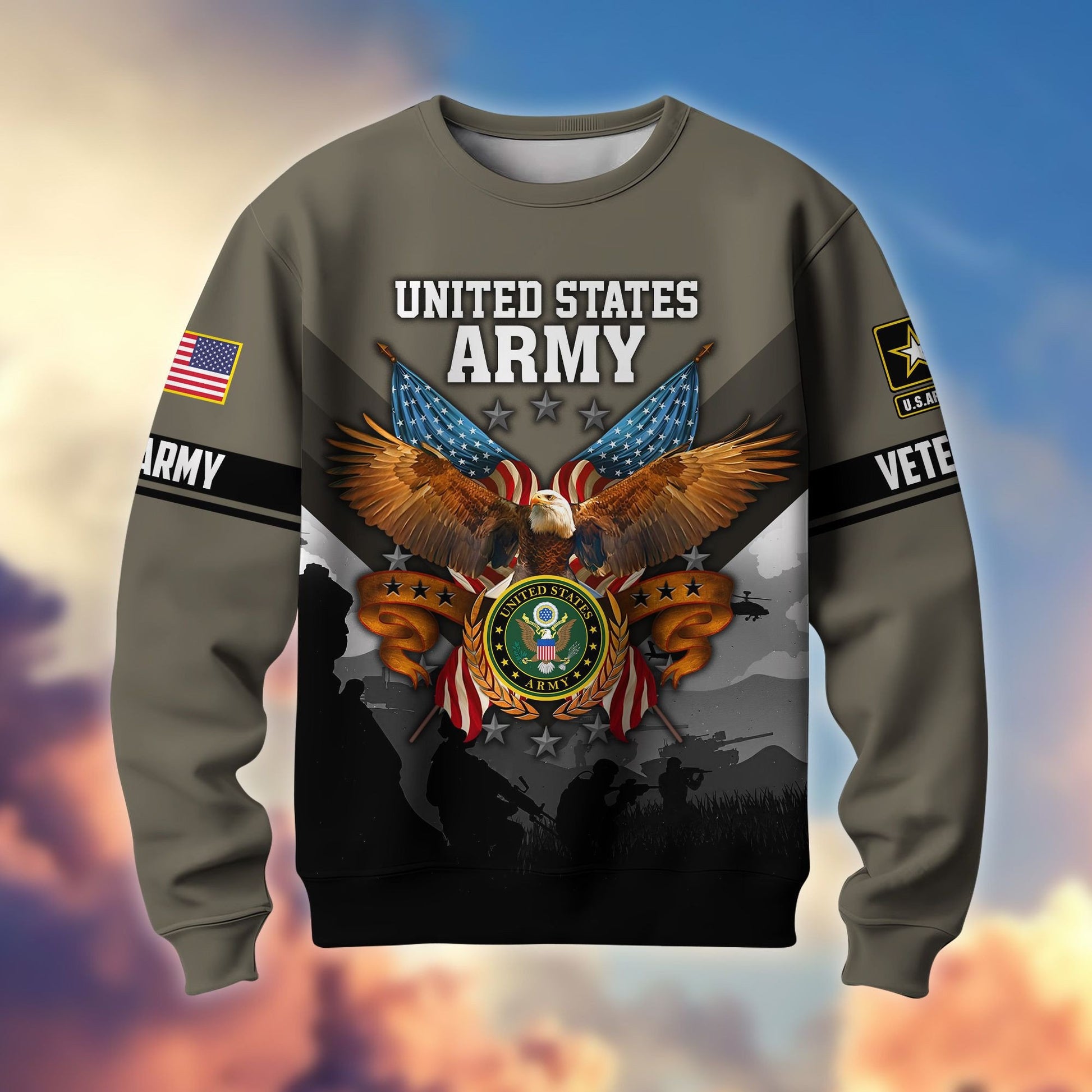 Premium US Veterans Sweatshirt ATTN040821, Gifts For US Veterans, Gifts On Father's Day, Veterans Day.