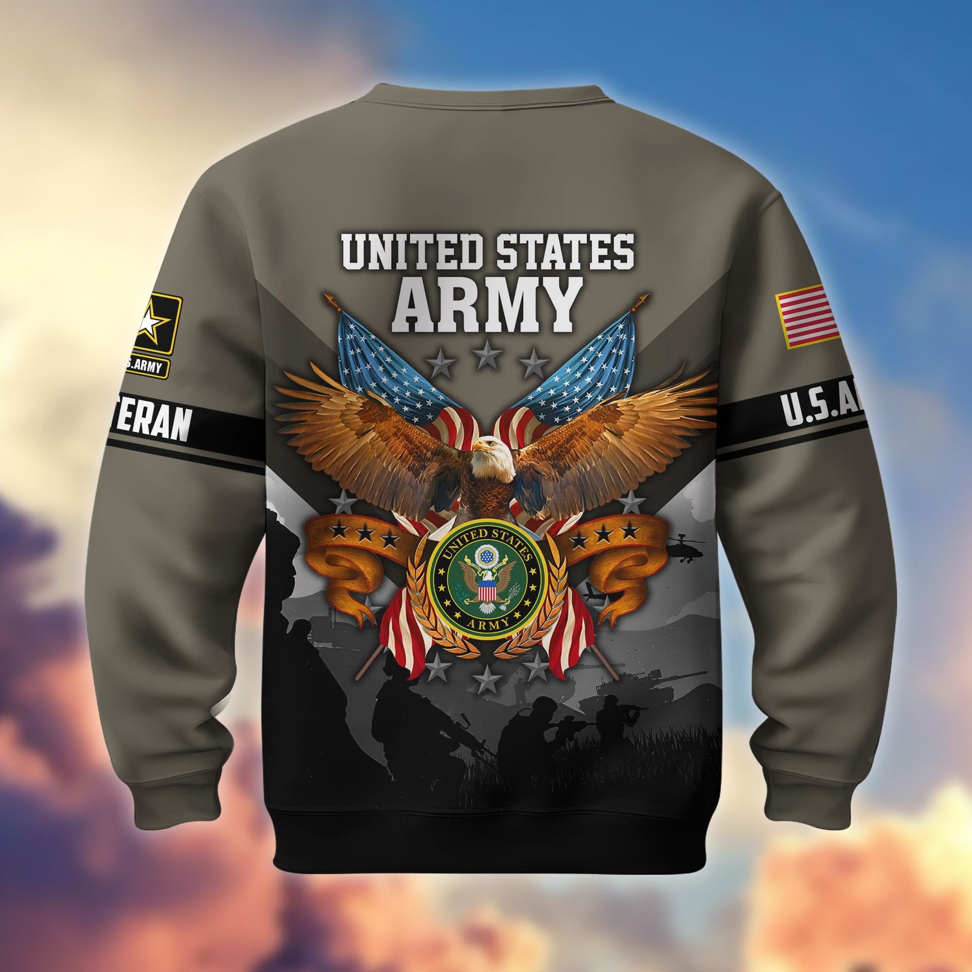 Premium US Veterans Sweatshirt ATTN040821, Gifts For US Veterans, Gifts On Father's Day, Veterans Day.