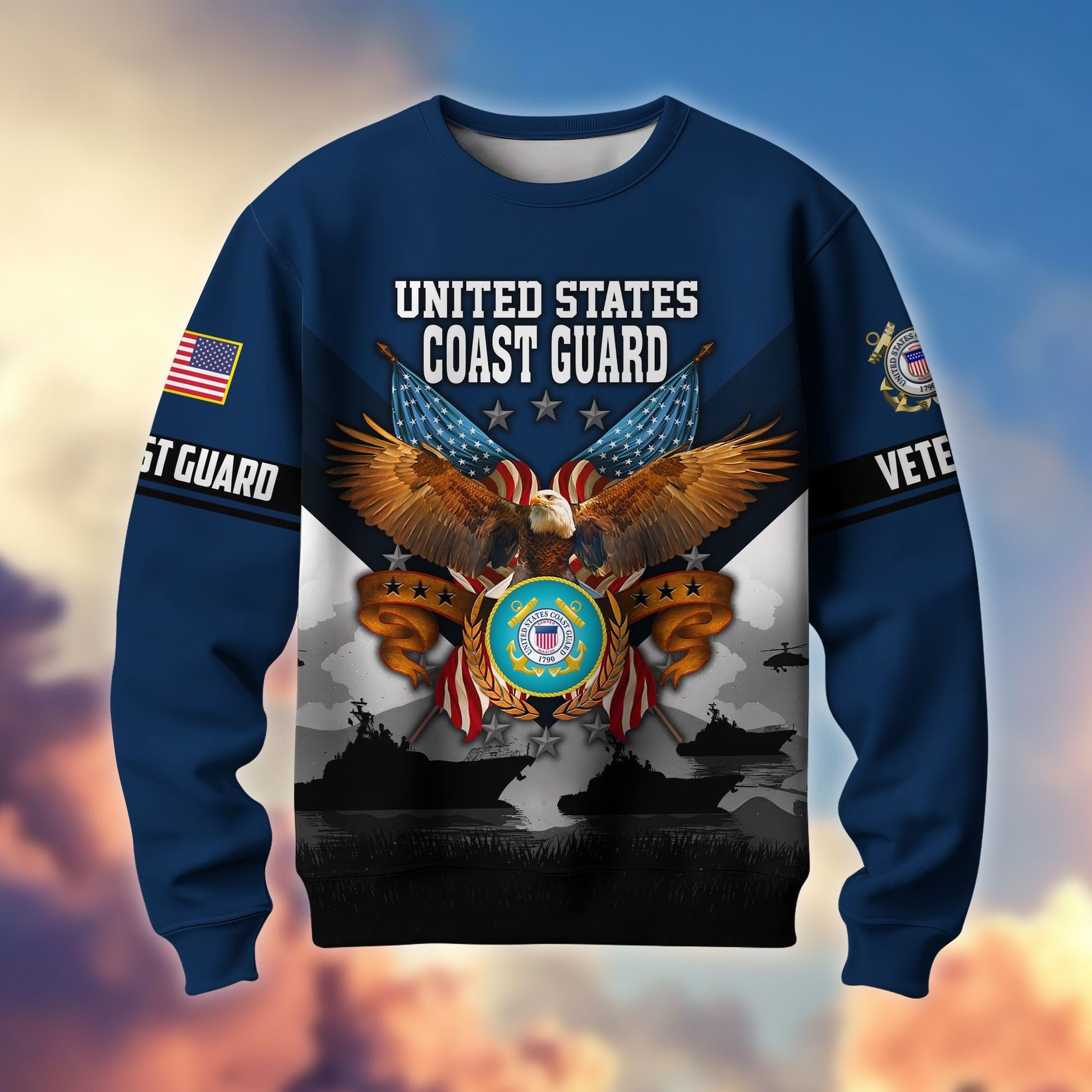Premium US Veterans Sweatshirt ATTN040821, Gifts For US Veterans, Gifts On Father's Day, Veterans Day.