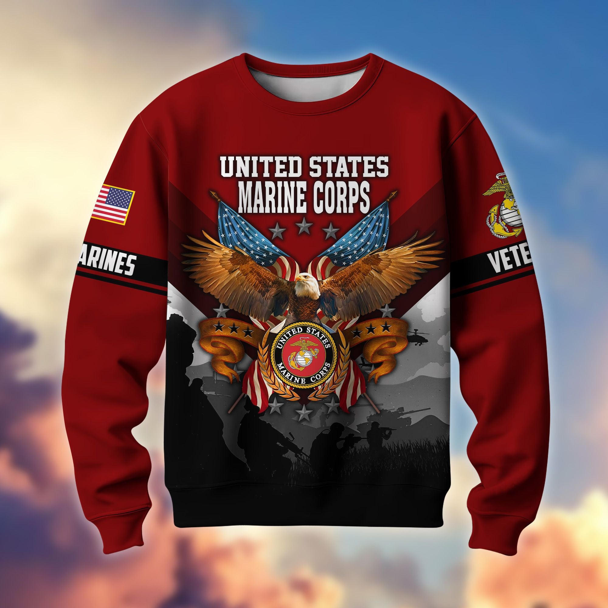Premium US Veterans Sweatshirt ATTN040821, Gifts For US Veterans, Gifts On Father's Day, Veterans Day.